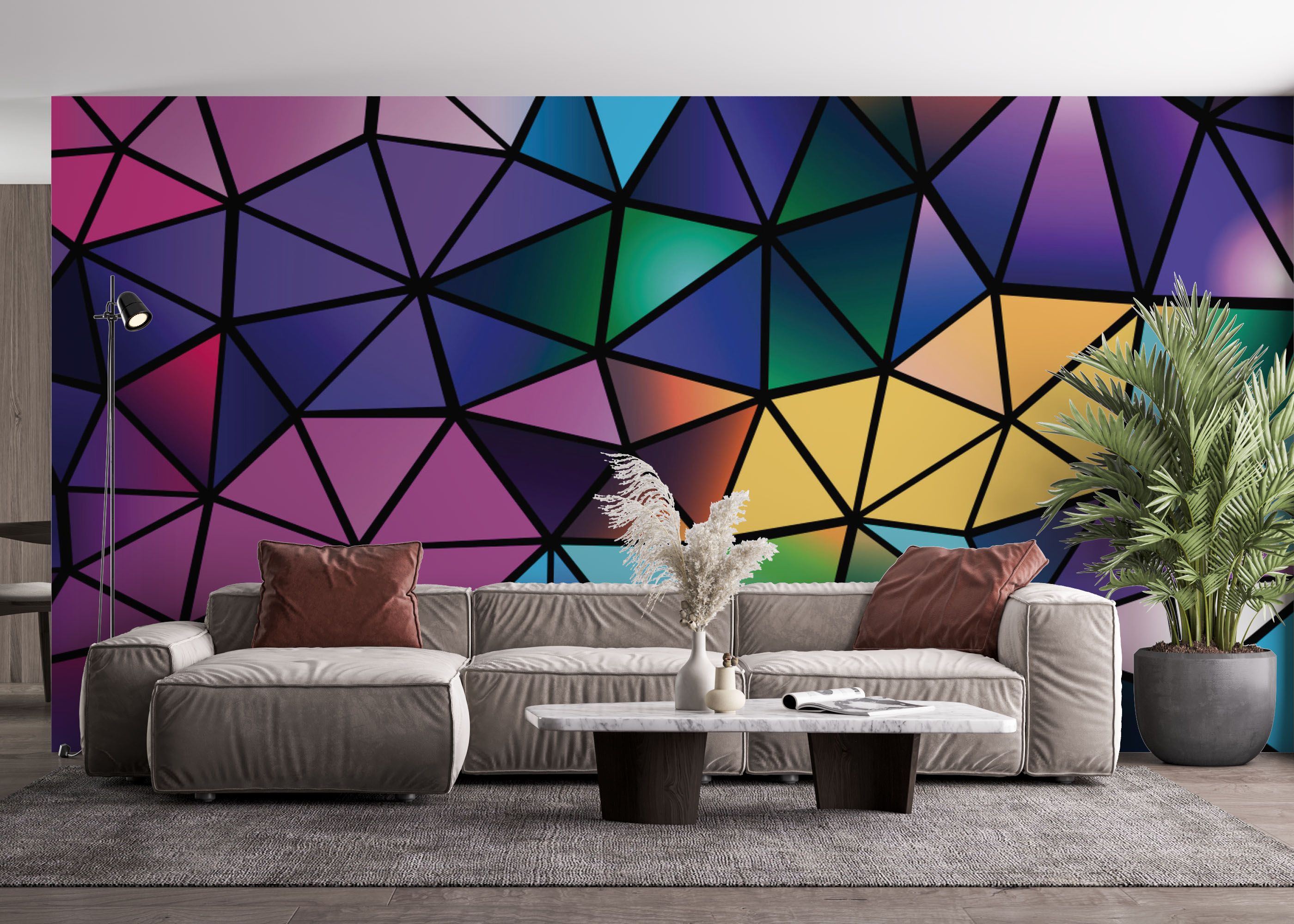 Color Mosaic Polygons mockup 4