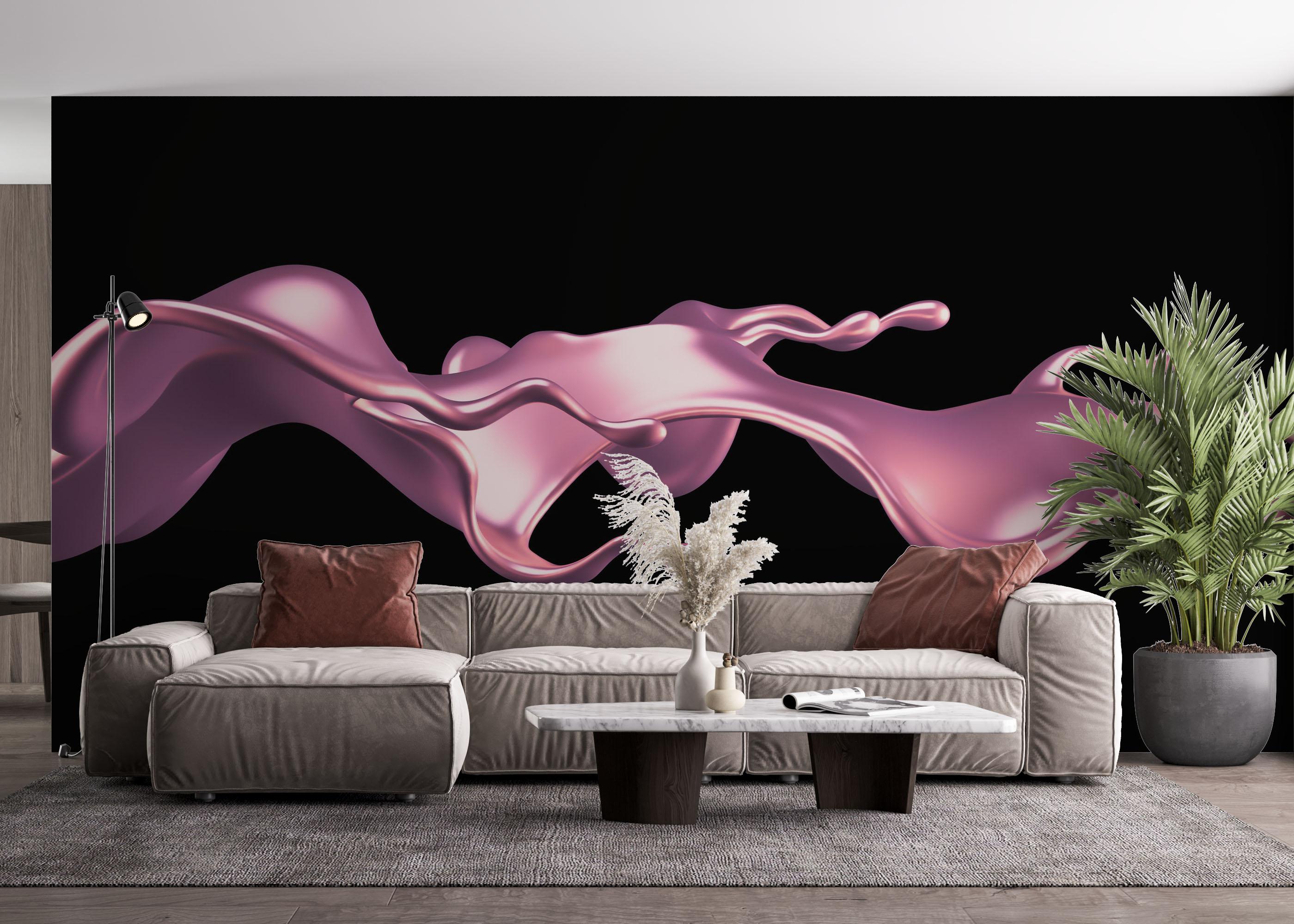 Fototapet Cool Pink Floating Liquid mockup 4