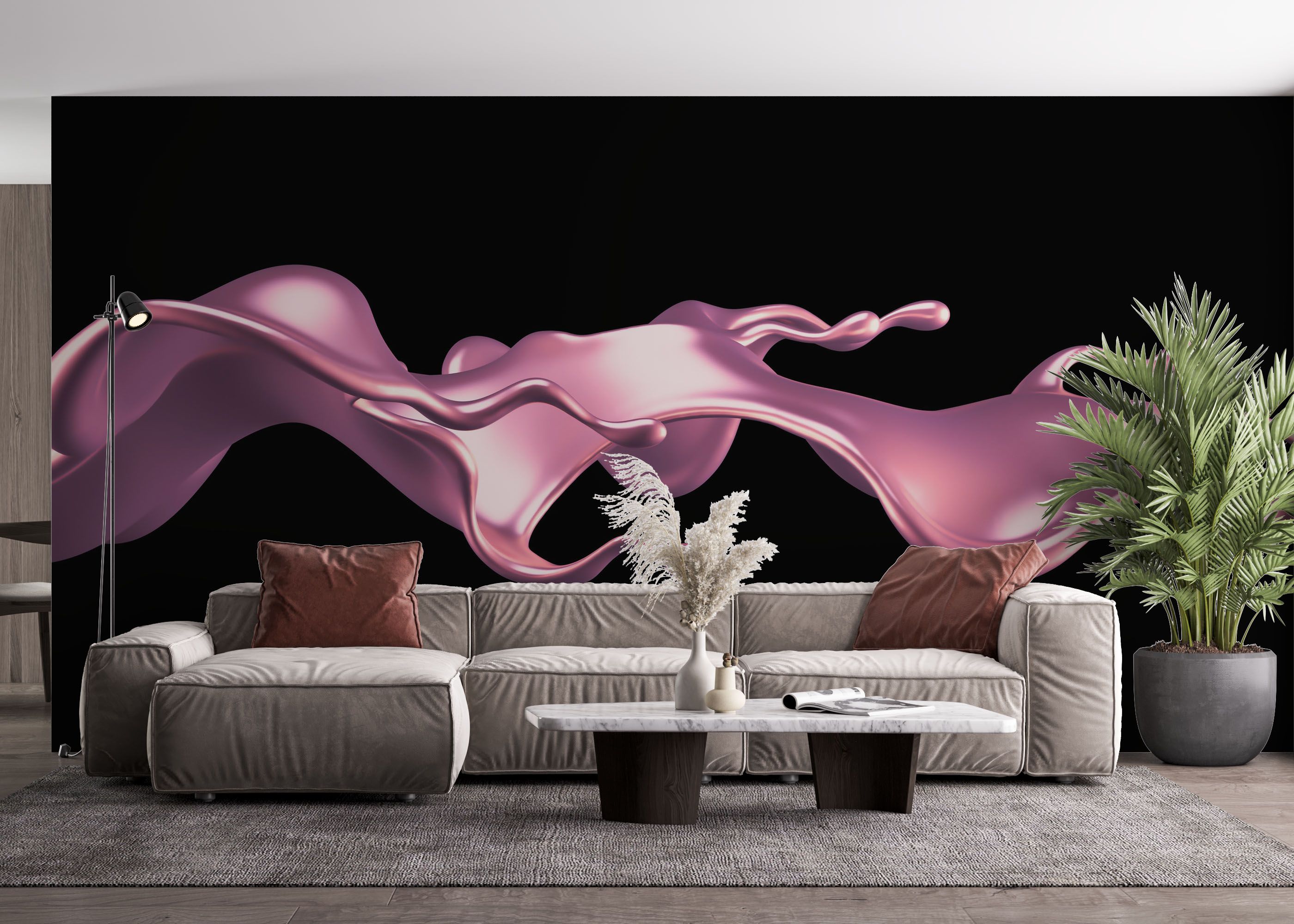 Cool Pink Floating Liquid mockup 4
