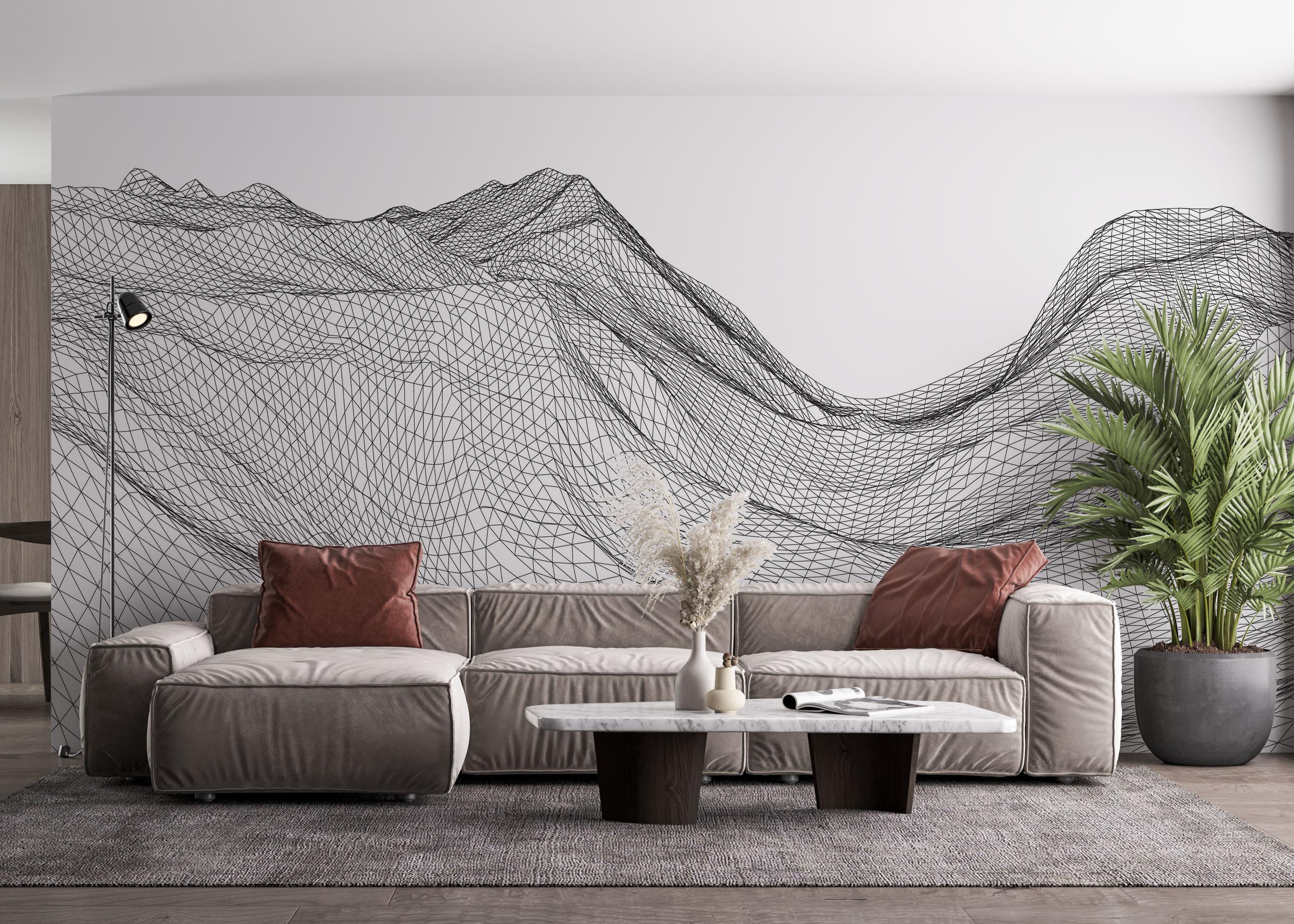 Fototapet Desert Triangle Line mockup 4