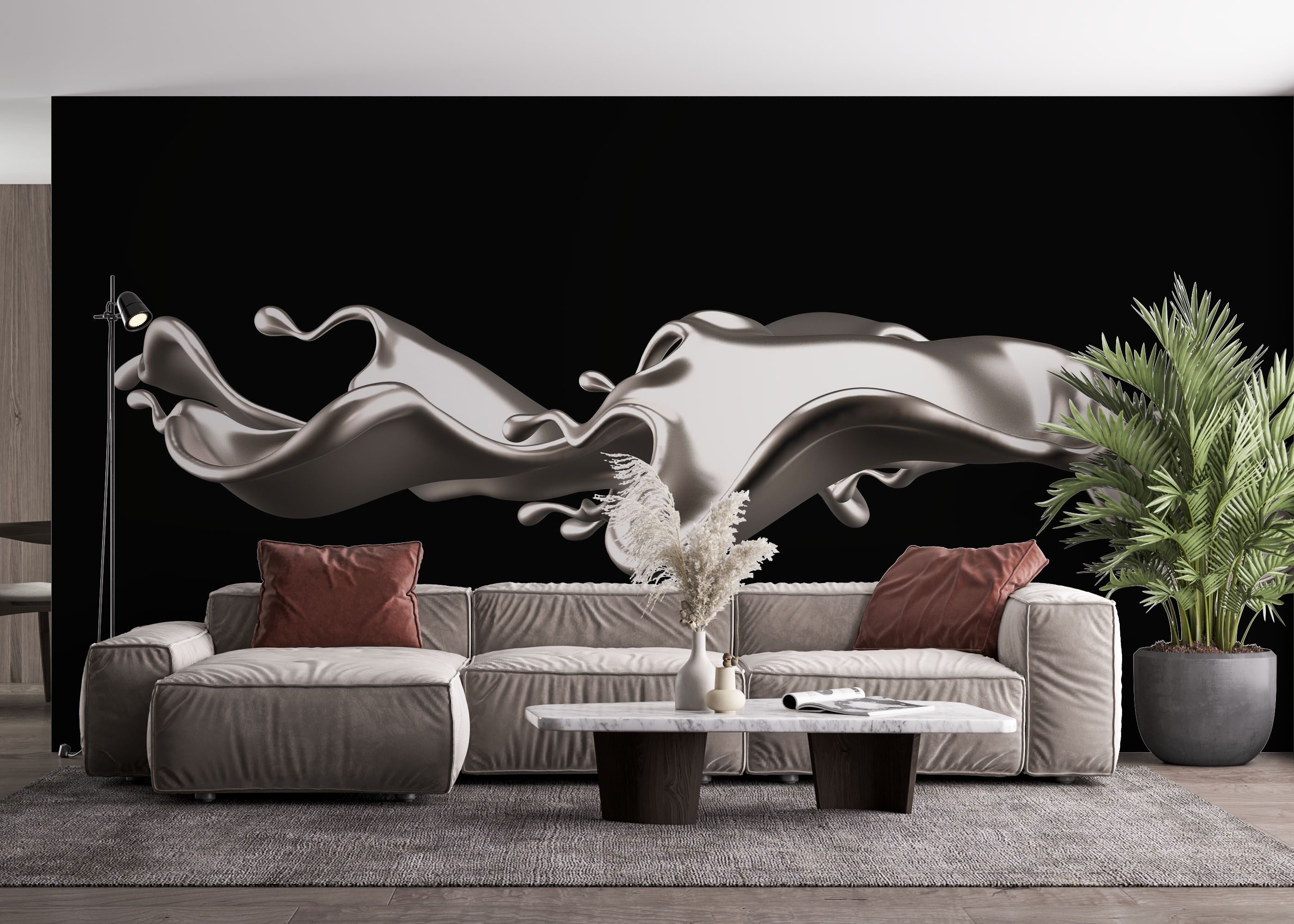 Elegant Silver Liquid mockup 4