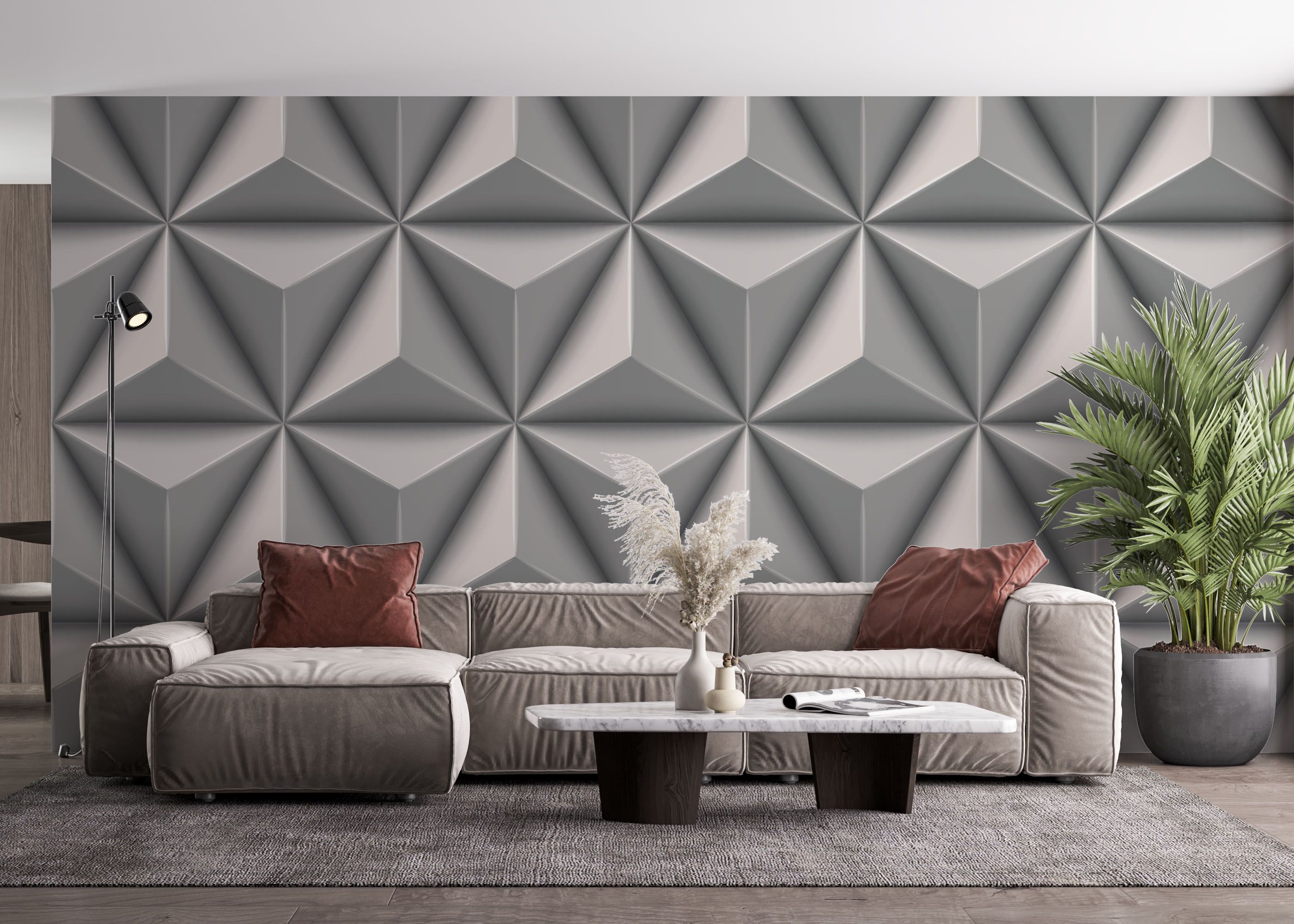 Grey 3d Triangle mockup 4