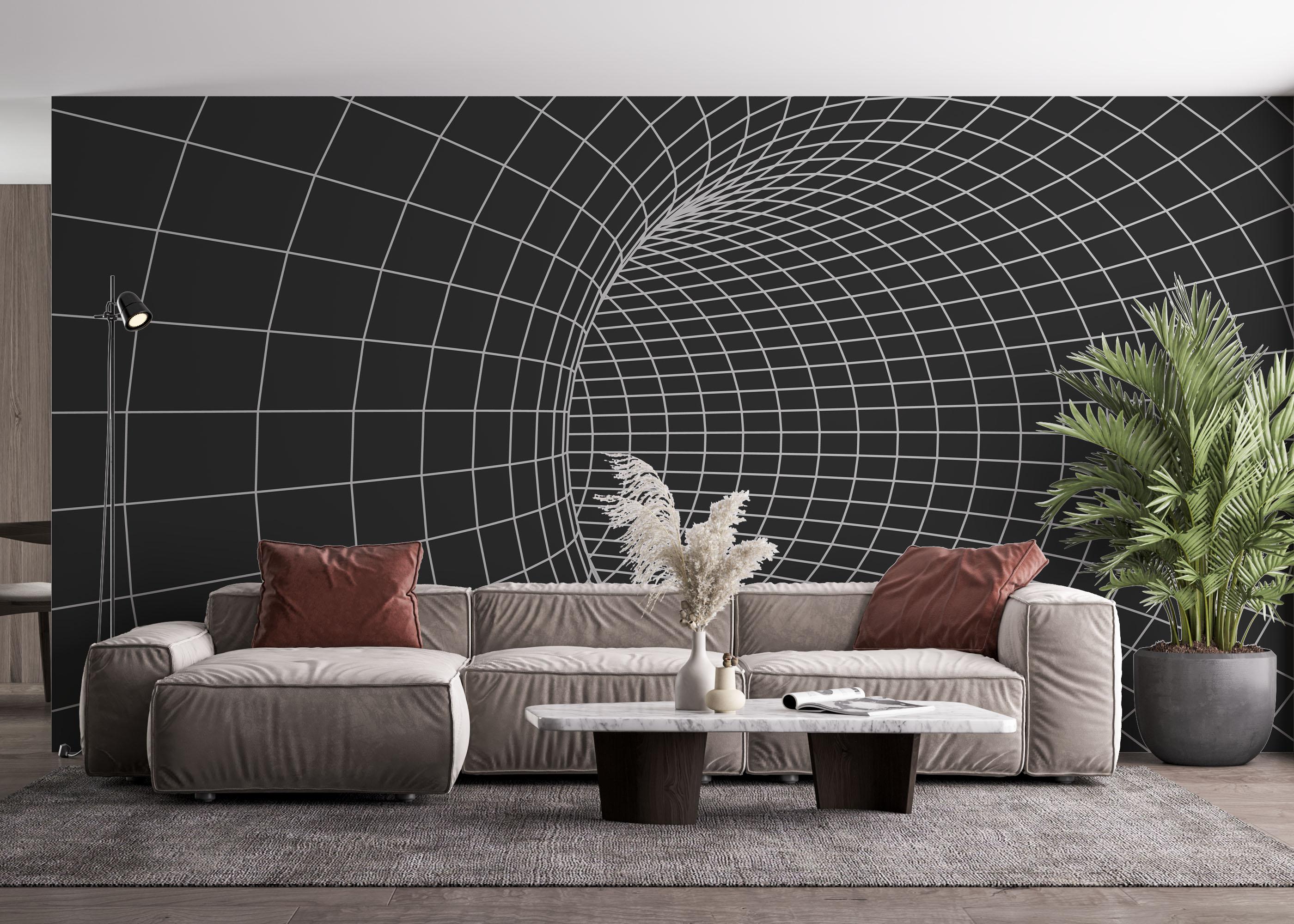 Fototapet Grey Tunnel Line mockup 4