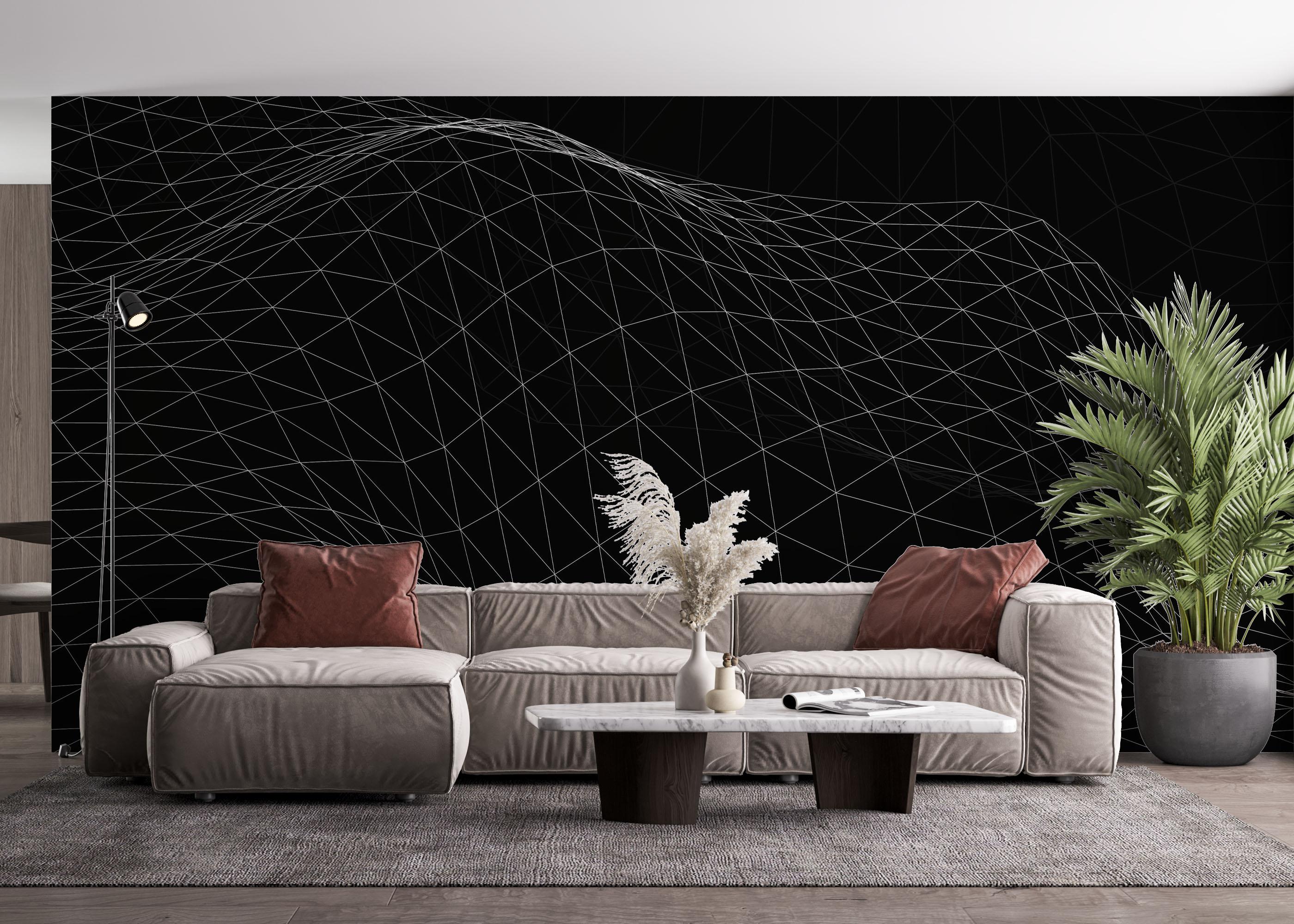 Fototapet Triangle Wave 3d Art mockup 4