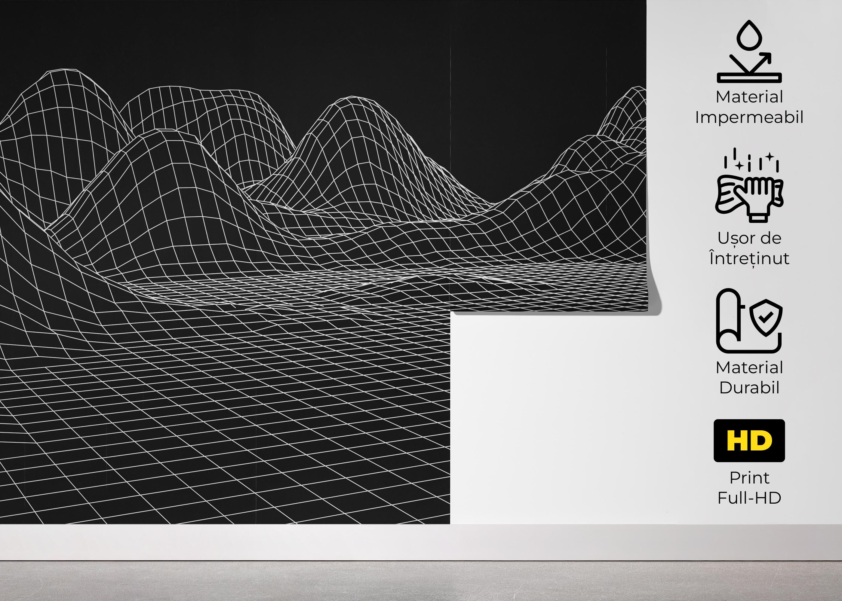 Black 3d Hill Line mockup 5