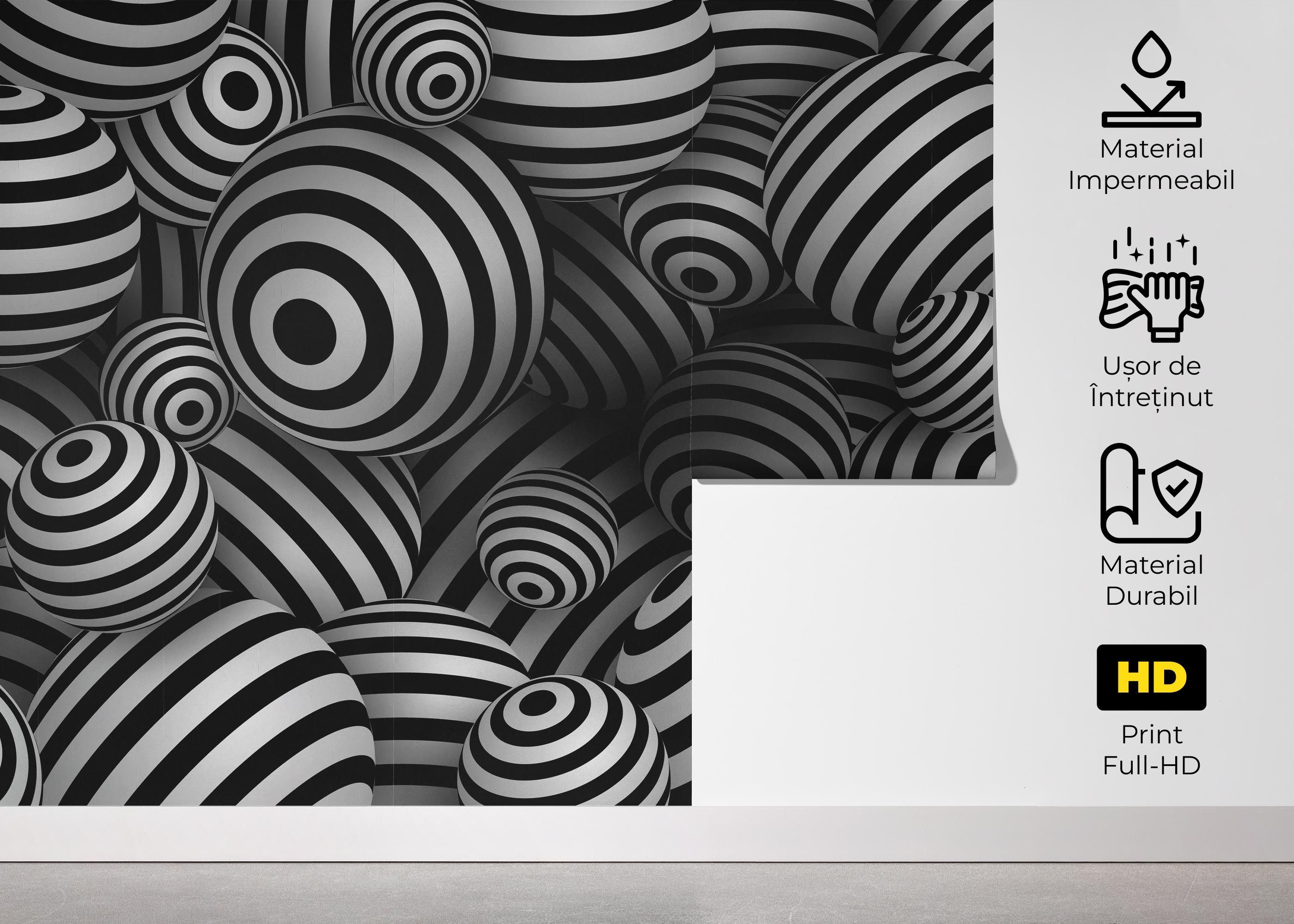 Black White 3d Balls mockup 5