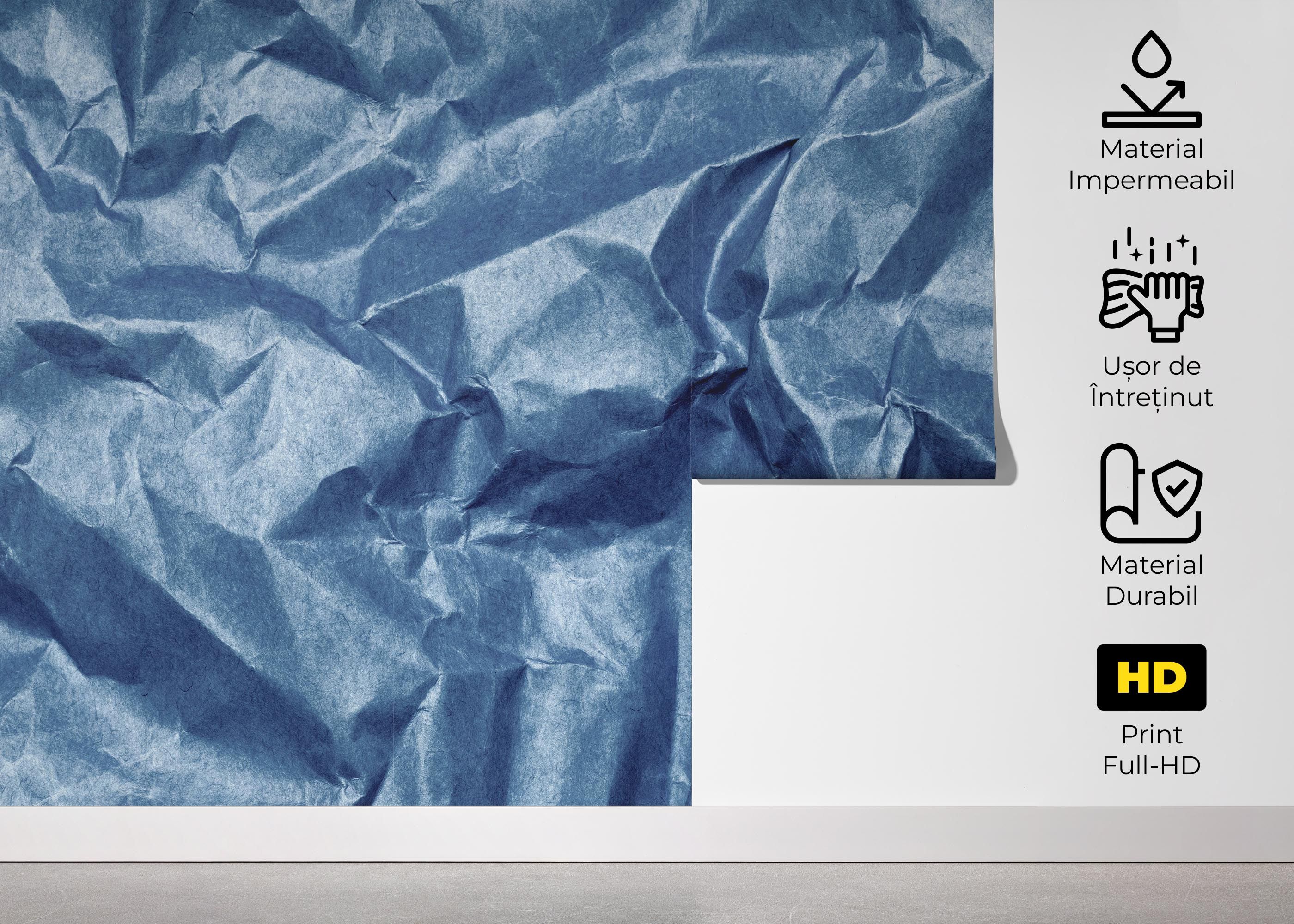 Blue Crumpled Sheet mockup 5
