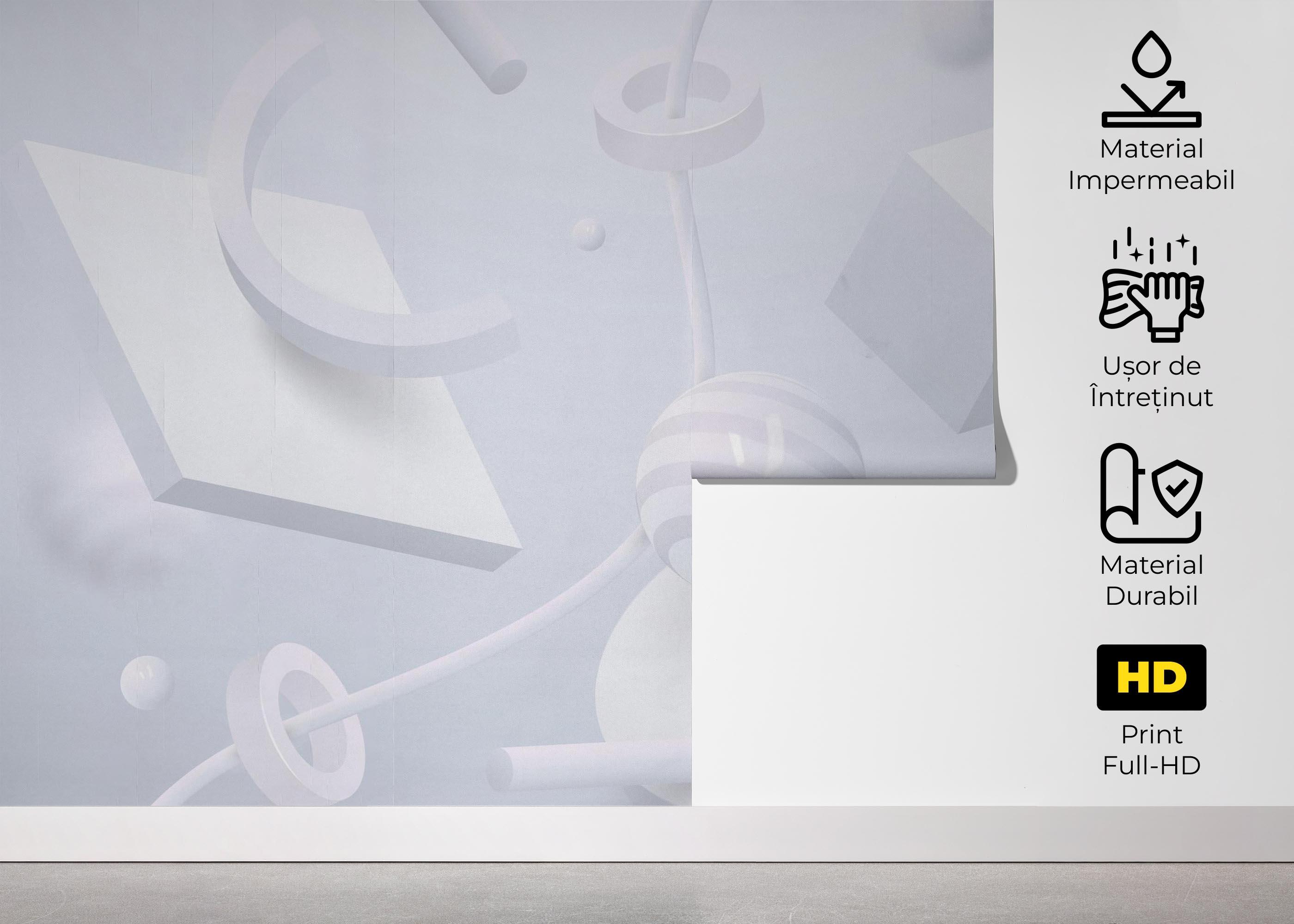 Fototapet Circle White Shapes mockup 5