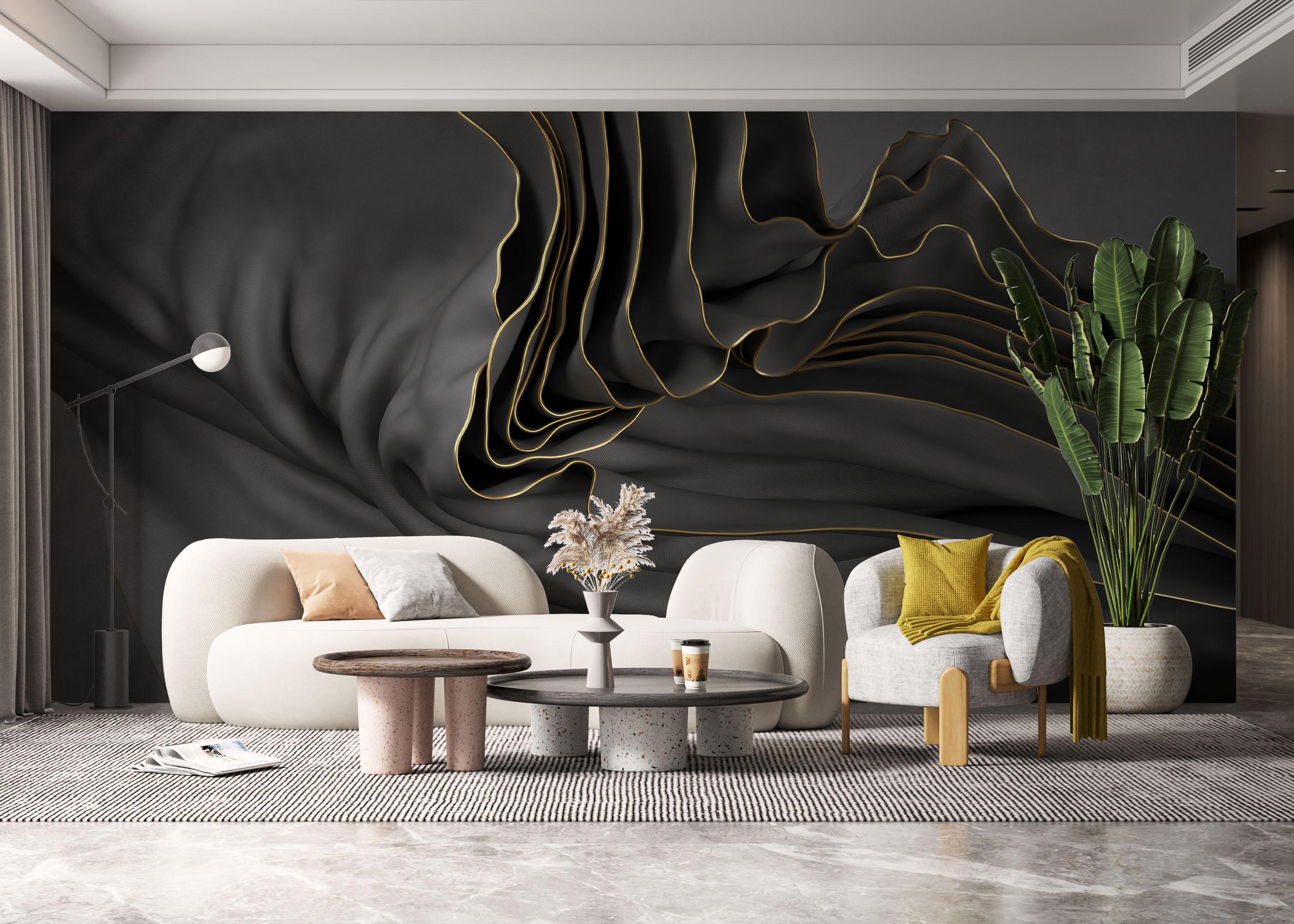 Fototapet 3d Wavy Material mockup 6