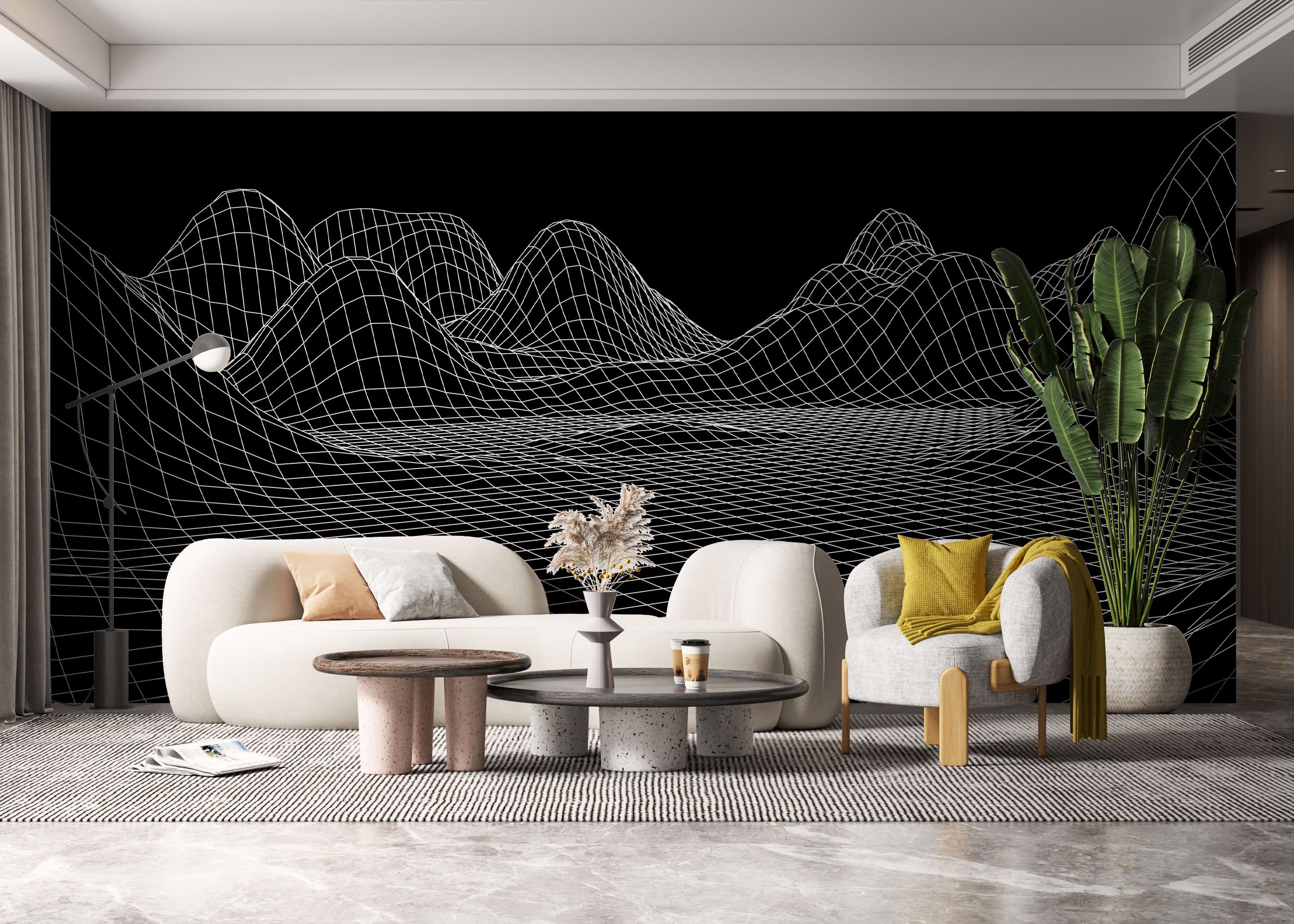 Black 3d Hill Line mockup 6