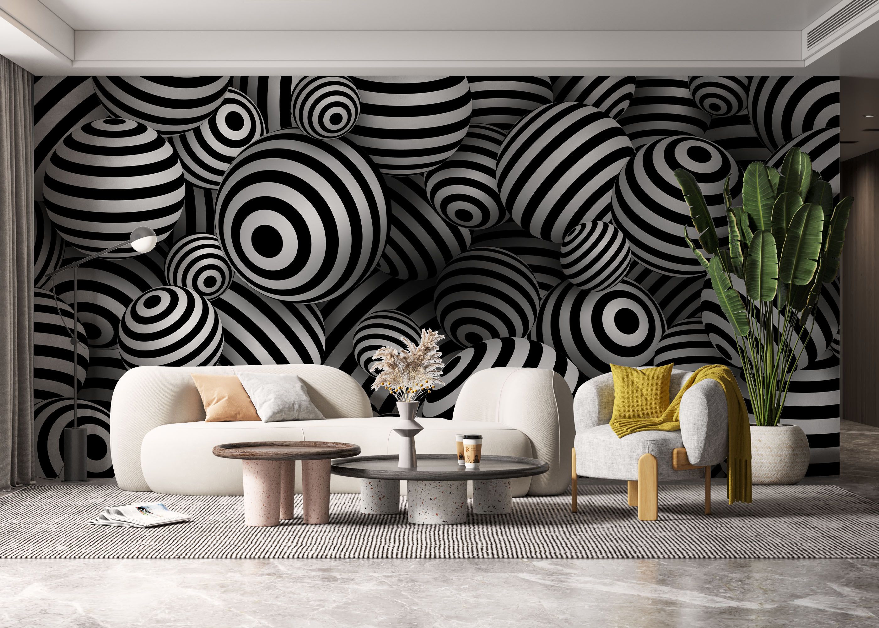 Black White 3d Balls mockup 6