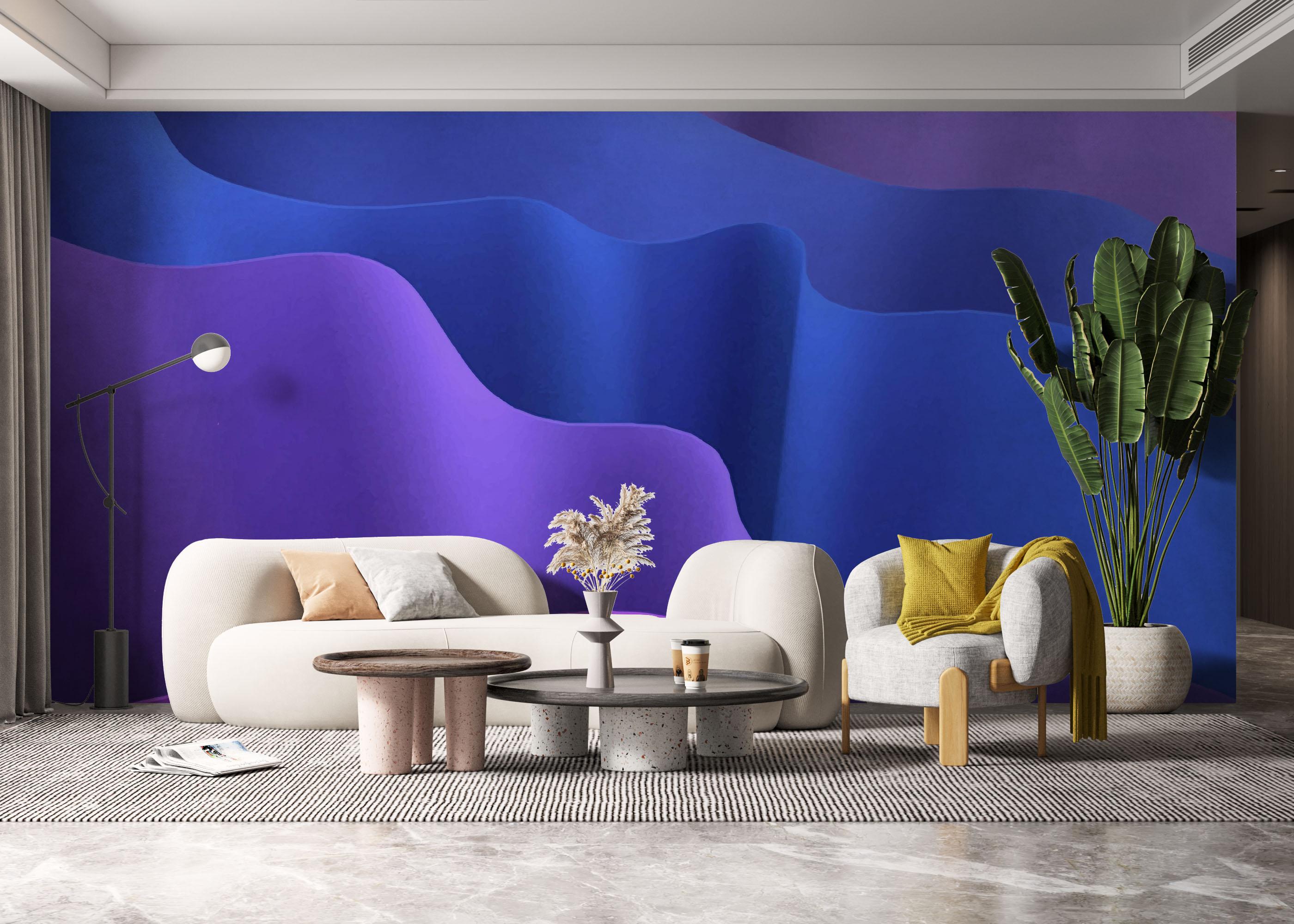 Fototapet Blue 3d Paper mockup 6