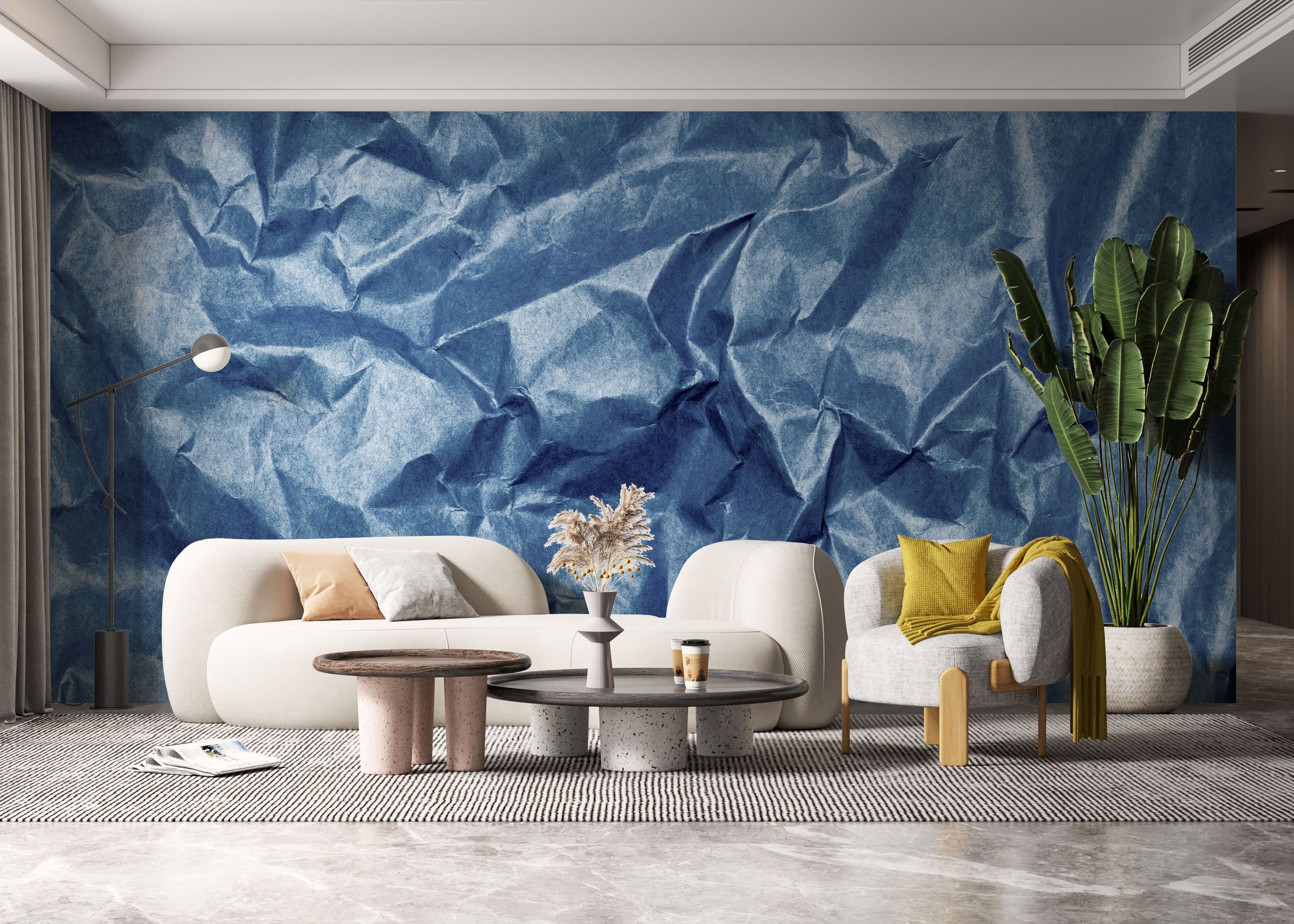 Blue Crumpled Sheet mockup 6