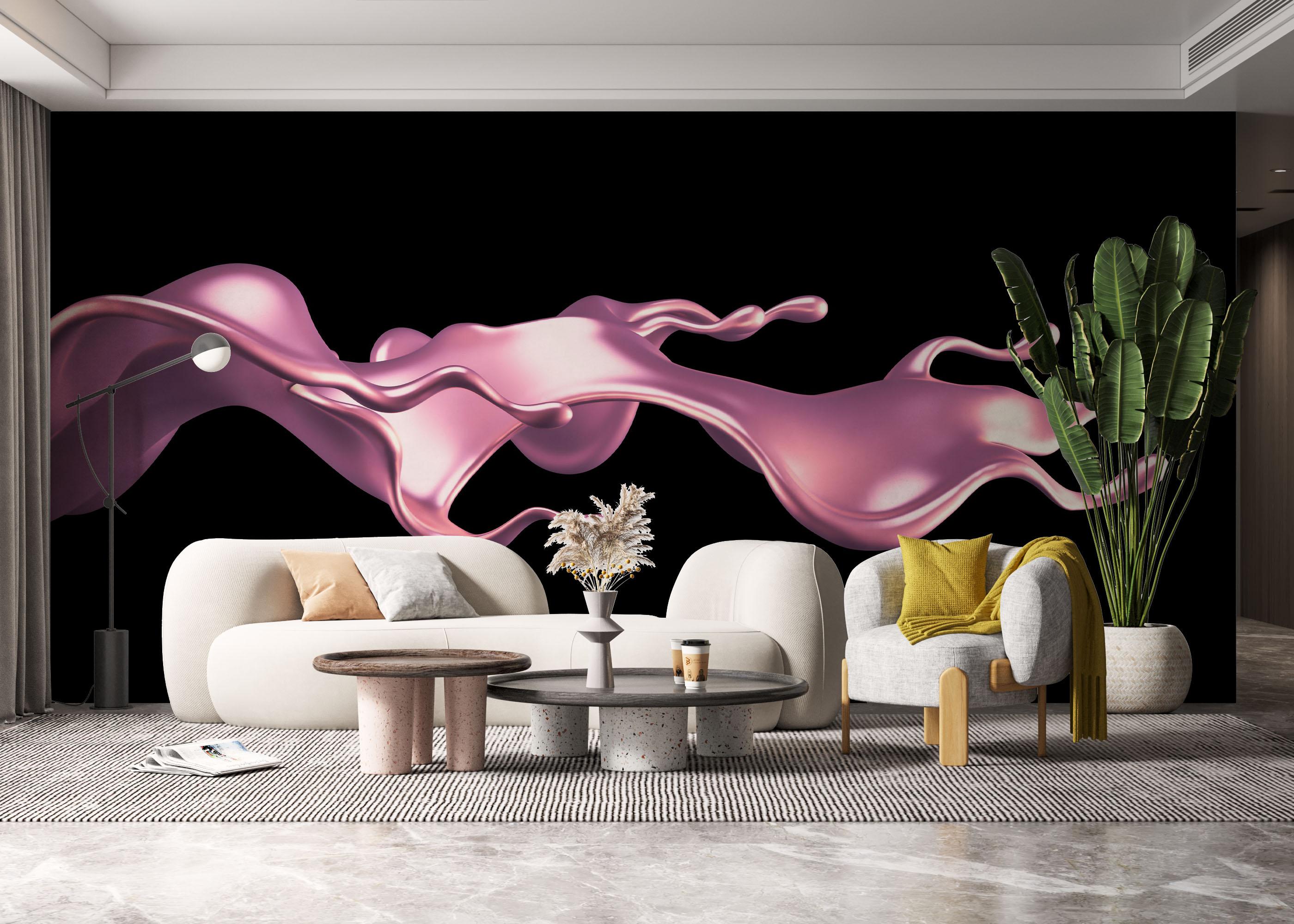 Fototapet Cool Pink Floating Liquid mockup 6
