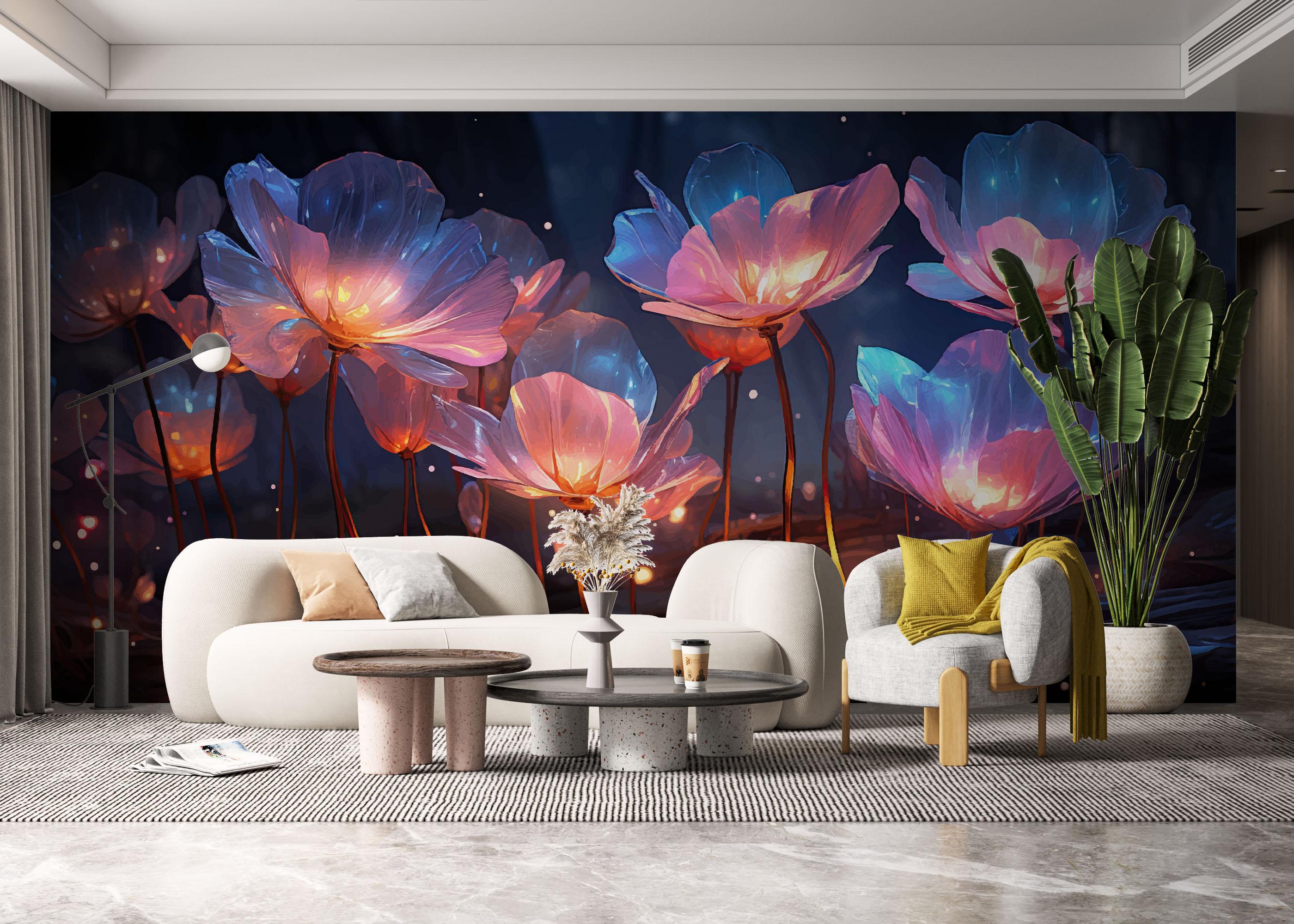 Fototapet Flower 3d Glow mockup 6