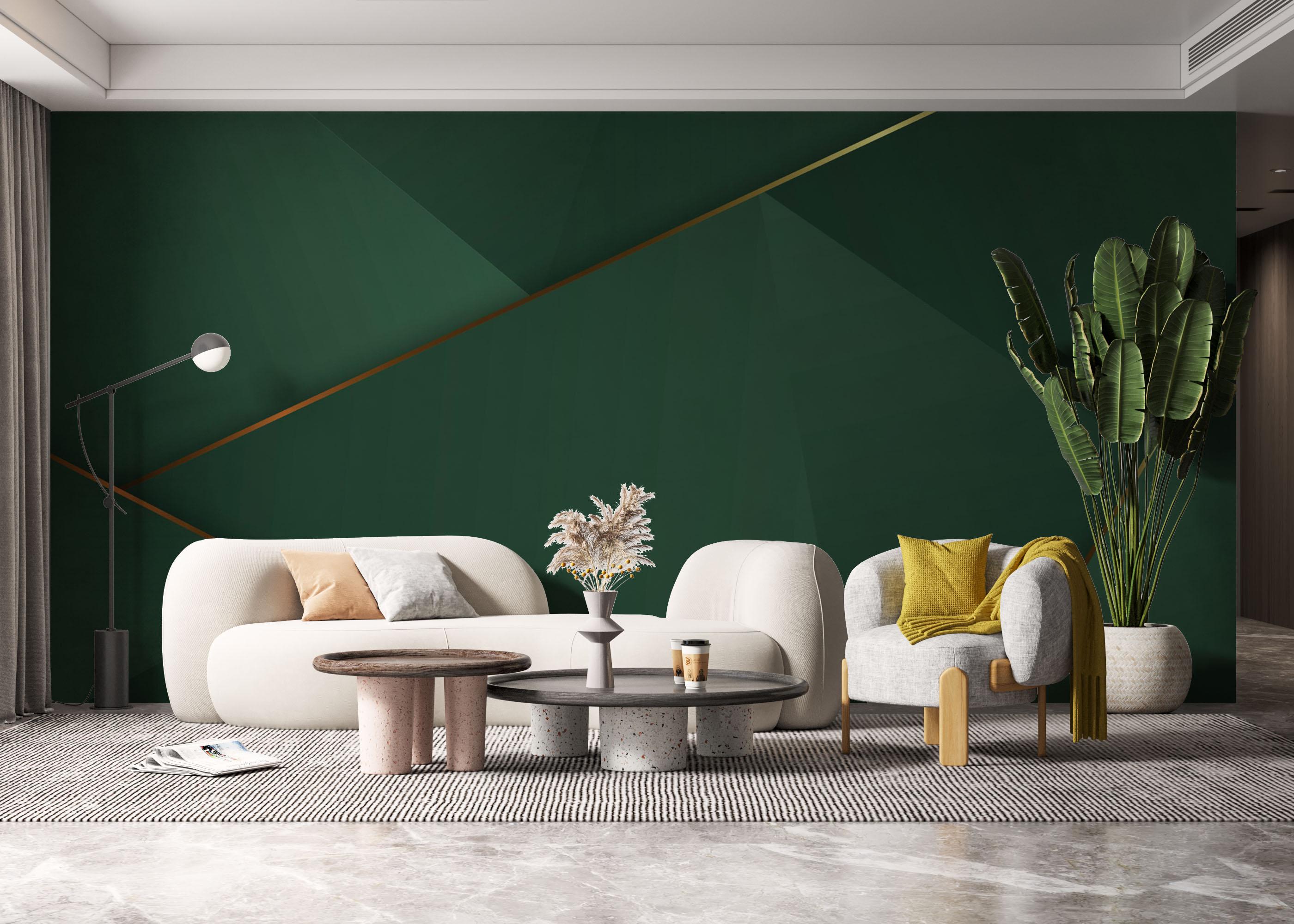 Fototapet Gold 3d Triangle Line mockup 6