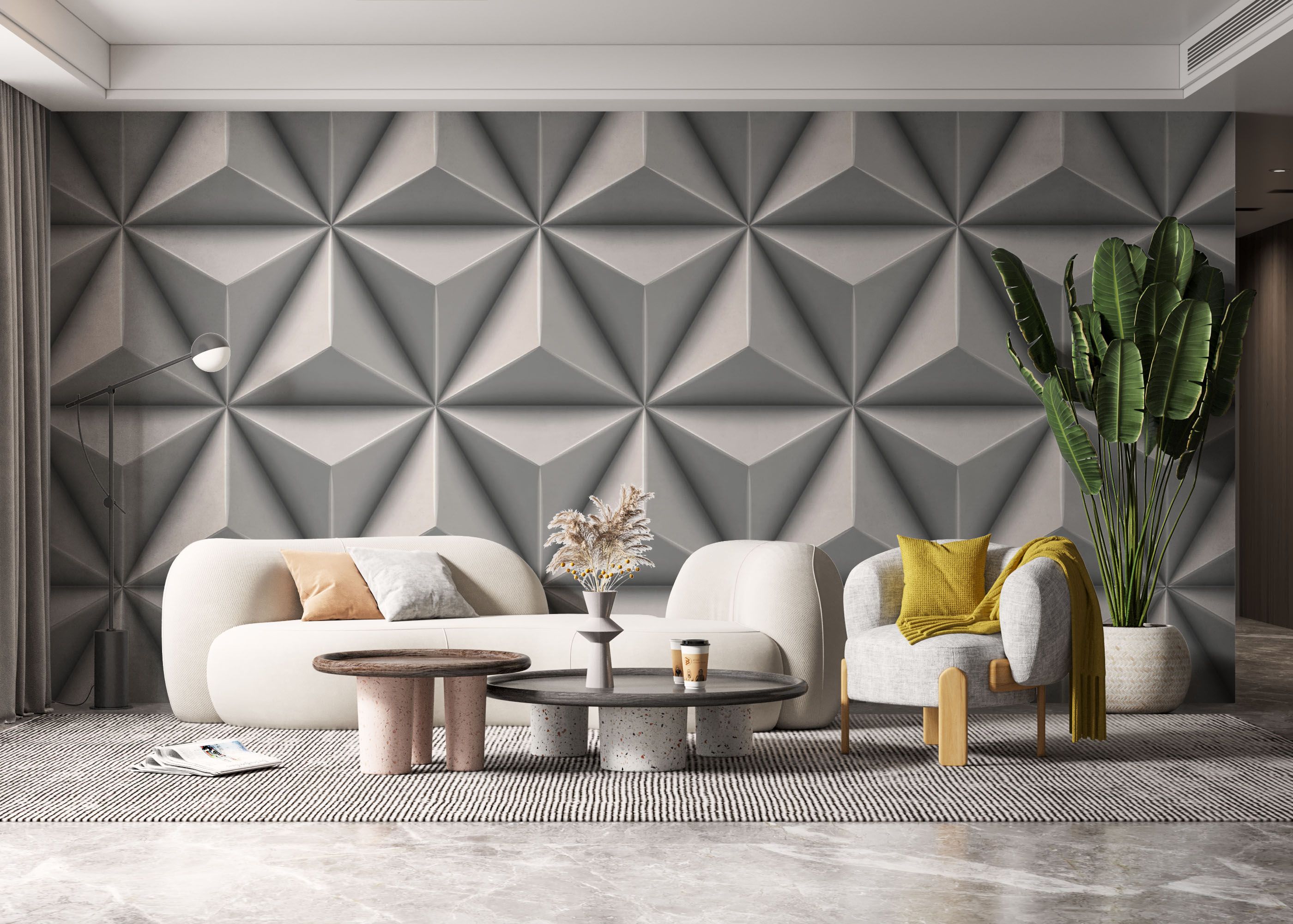 Grey 3d Triangle mockup 6