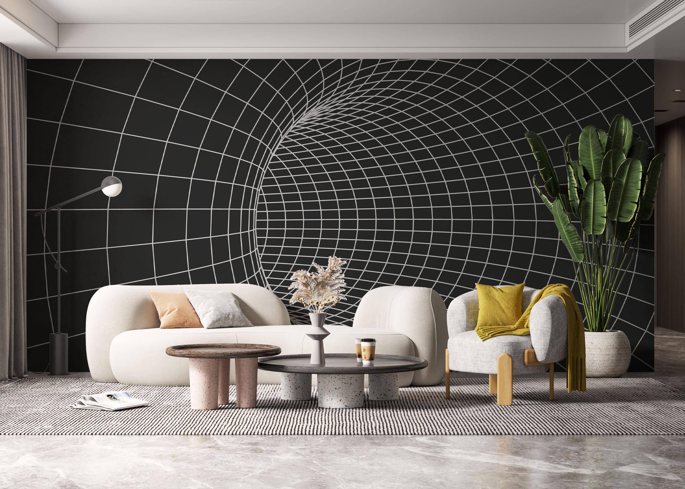 Fototapet Grey Tunnel Line mockup 6