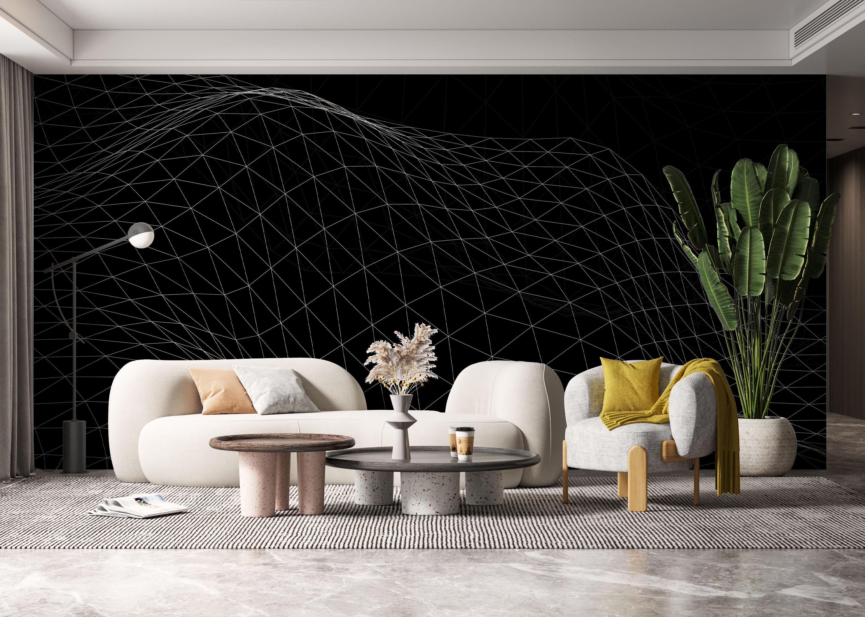 Fototapet Triangle Wave 3d Art mockup 6