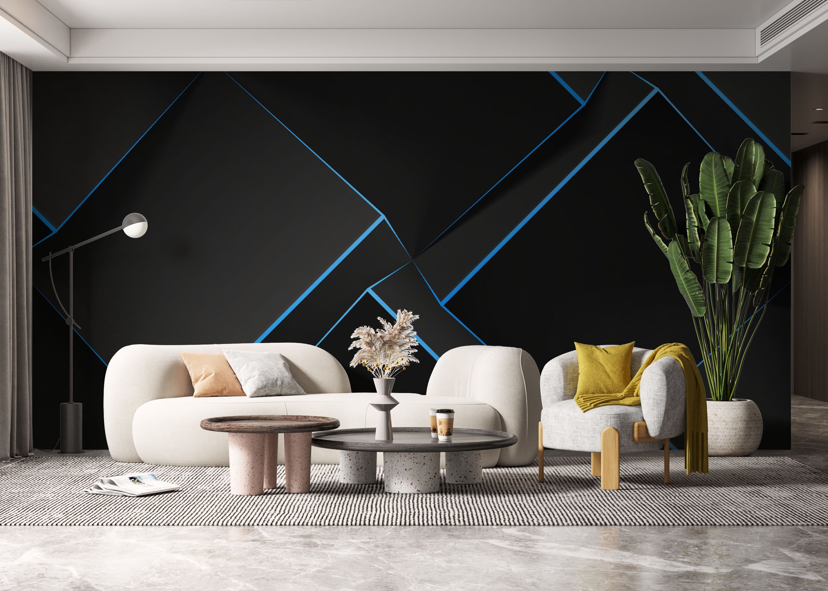 Volumetric Blue Cubes mockup 6