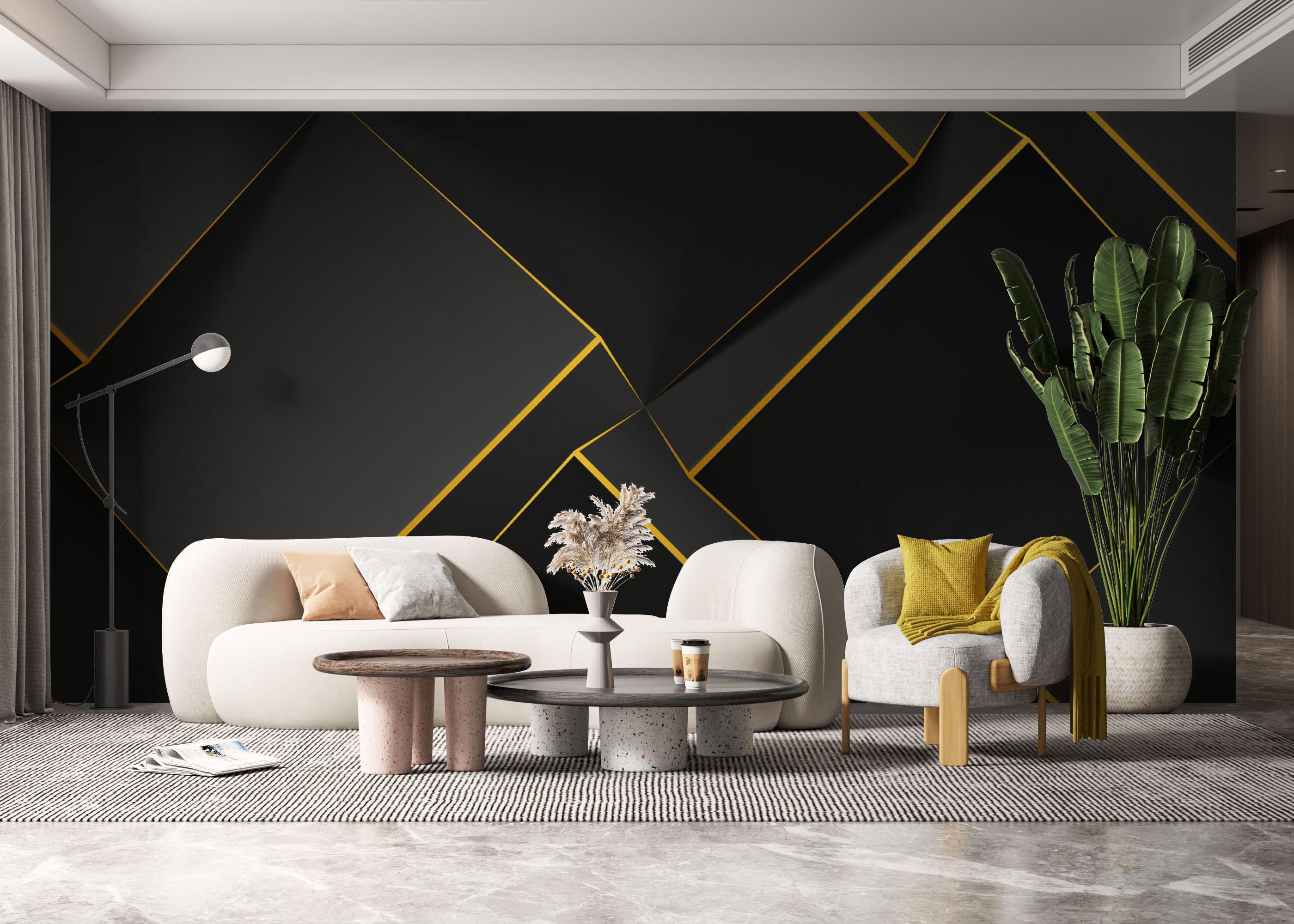 Fototapet Volumetric Yellow Cubes mockup 6