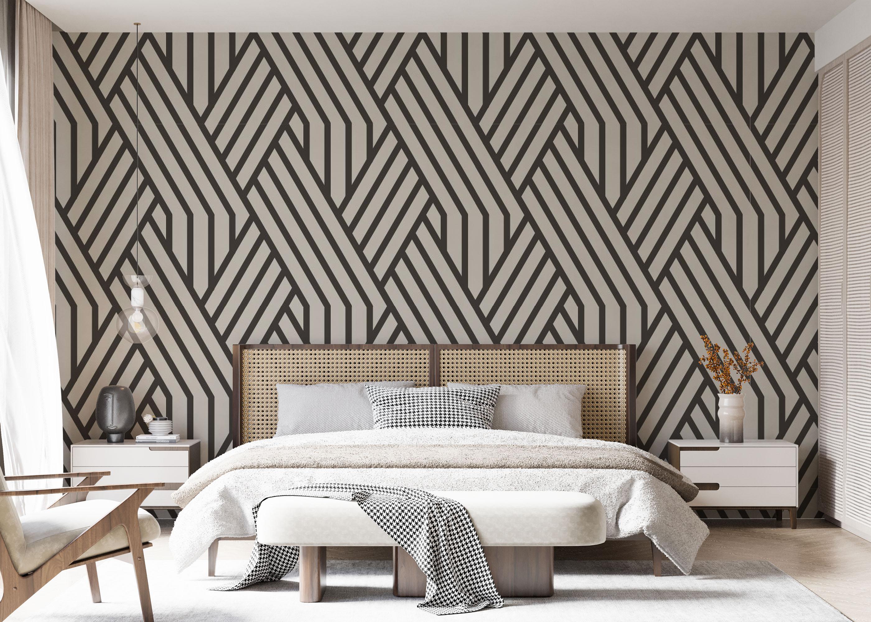 Fototapet Brown Geometric Line mockup 7