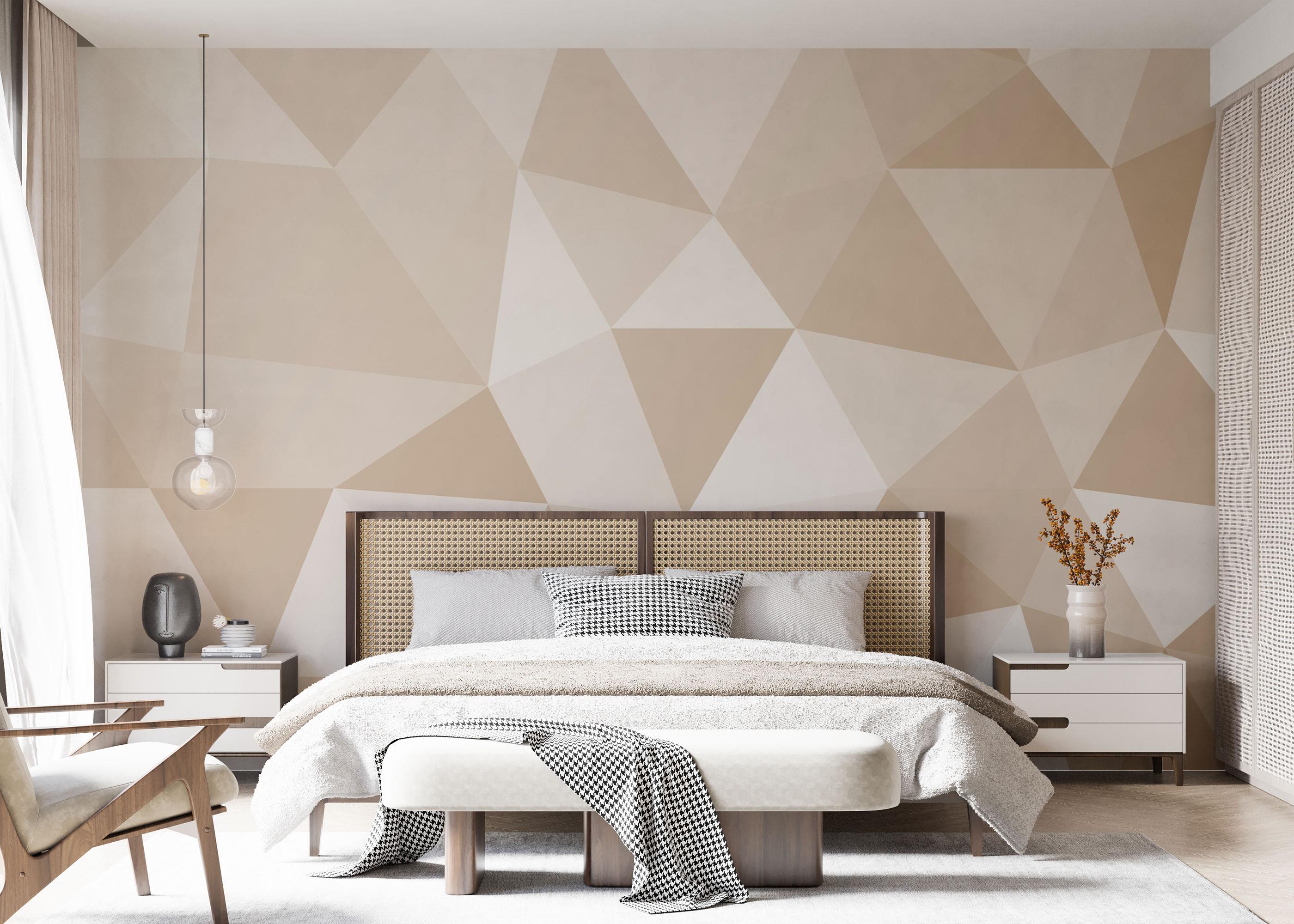 Fototapet Cream Triangle Art mockup 7