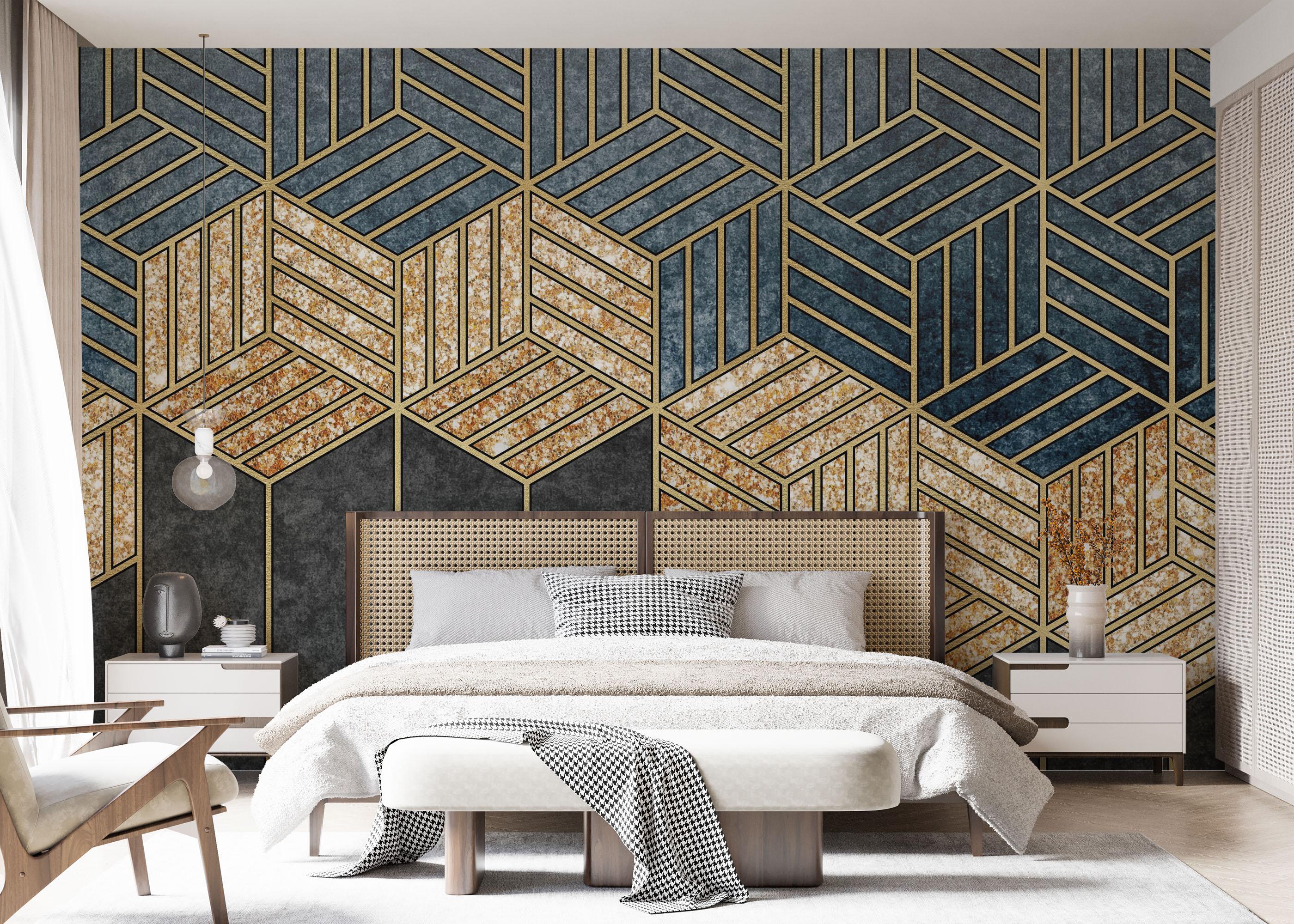 Fototapet Geometric Wheat mockup 7