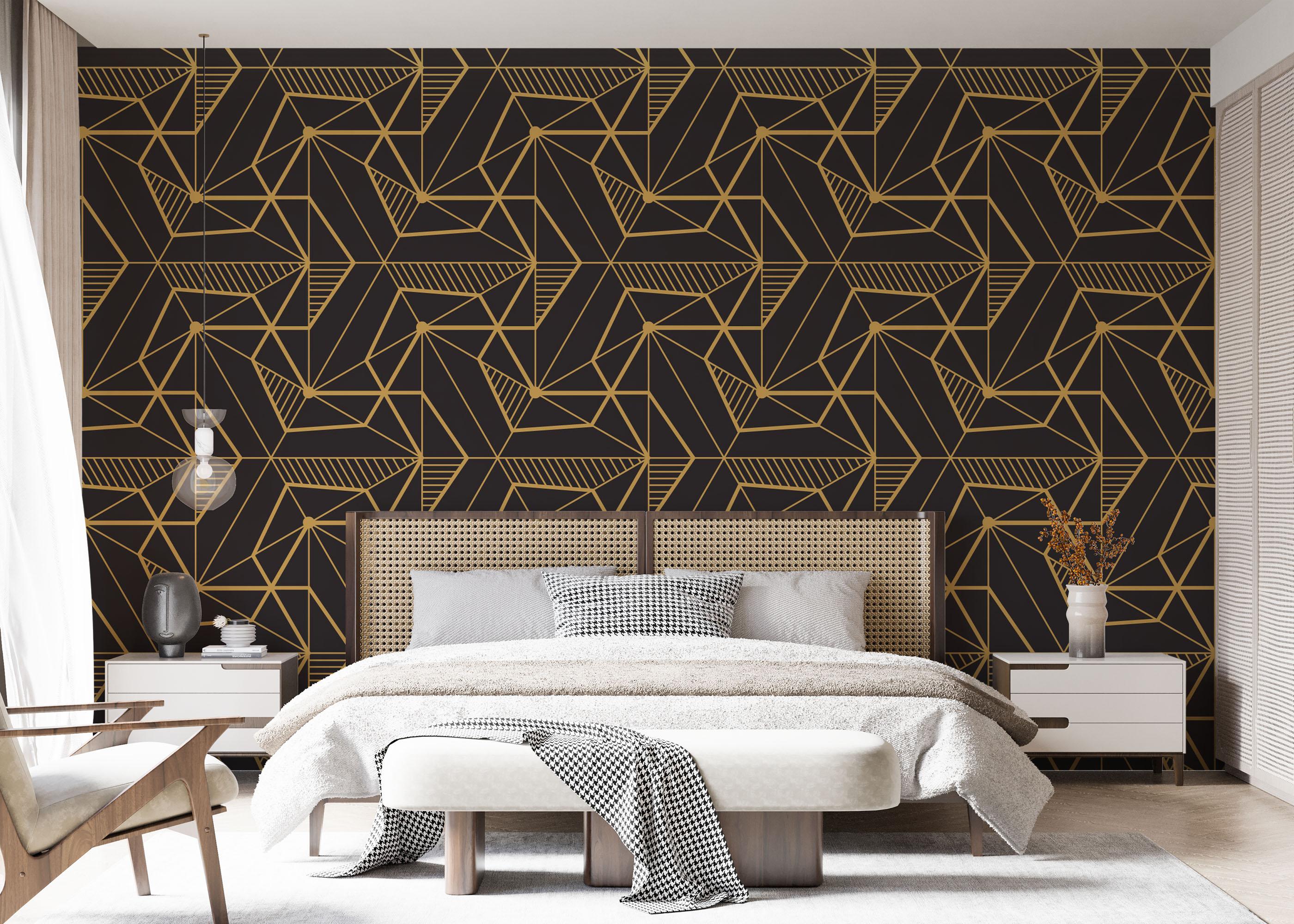 Fototapet Gold Art Triangle mockup 7