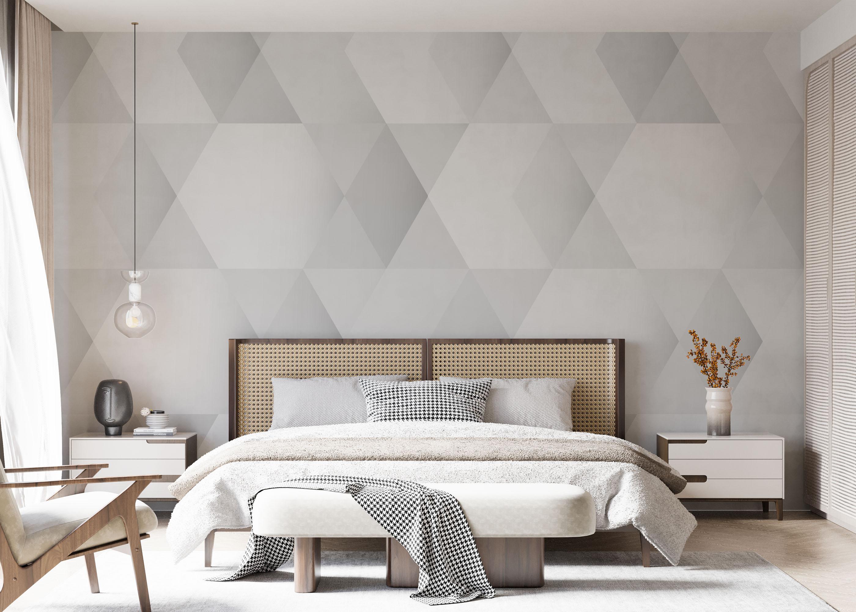 Fototapet Grey Hexagonal Art mockup 7