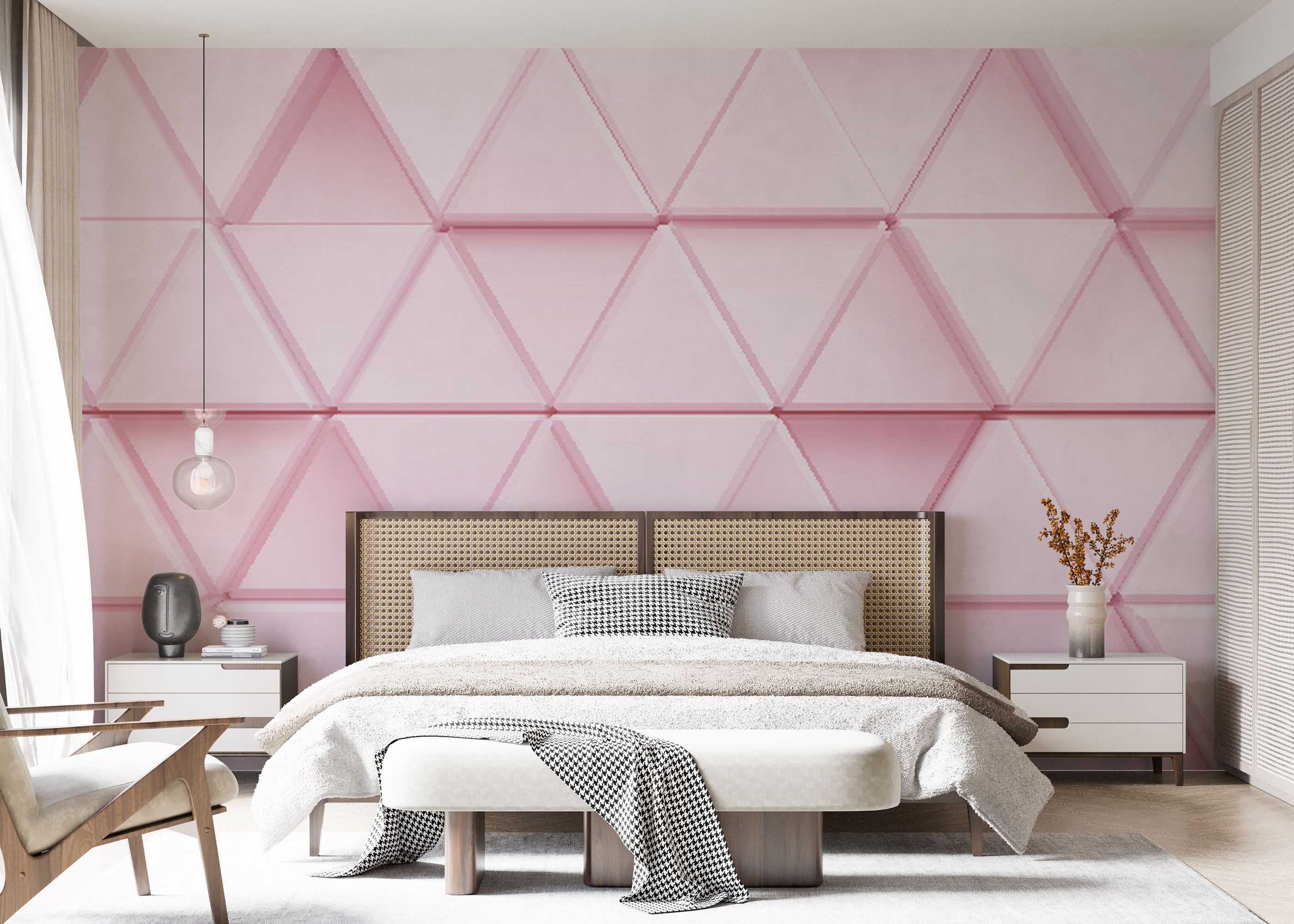 Pink 3d Triangle mockup 7