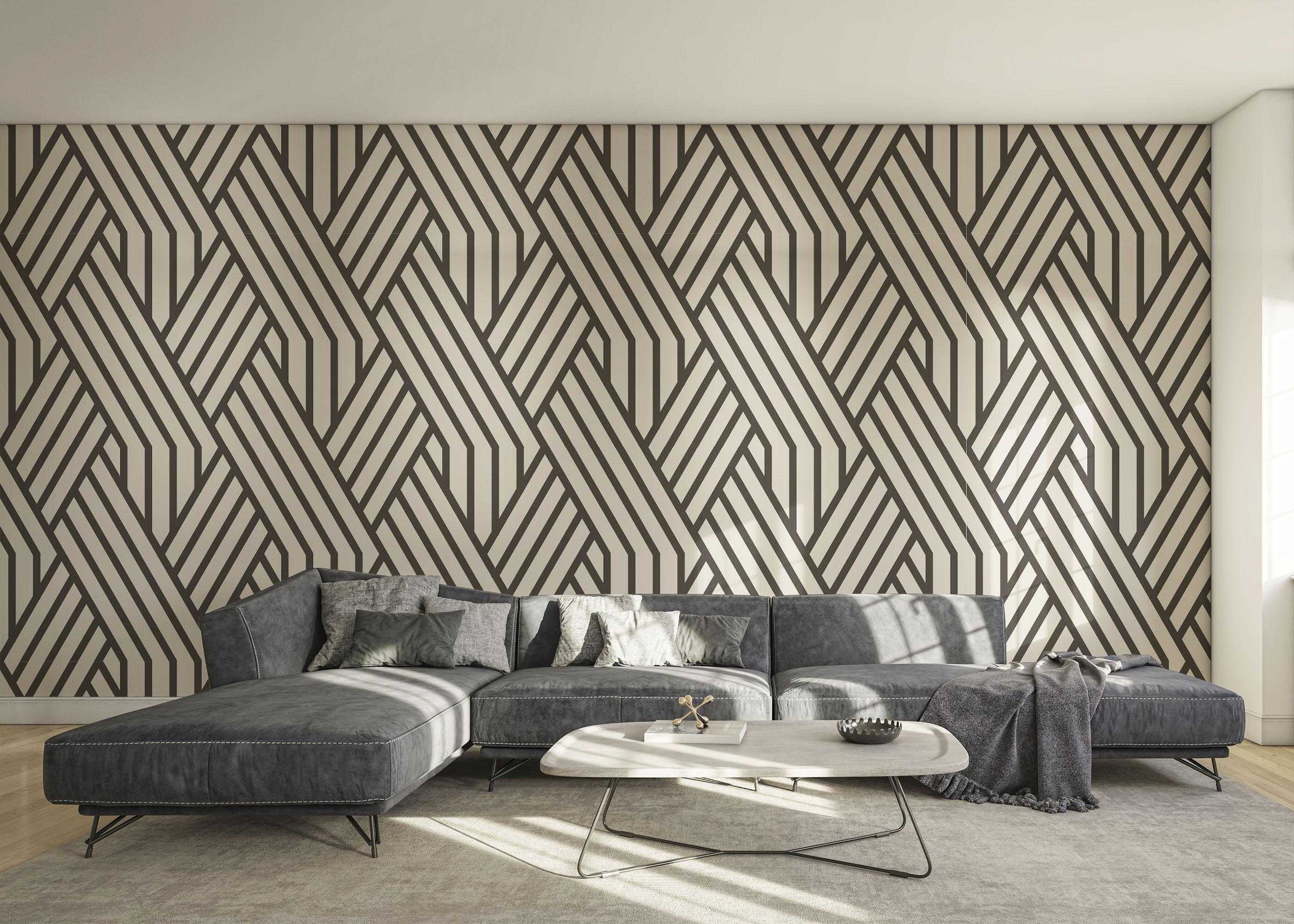 Fototapet Brown Geometric Line mockup 0