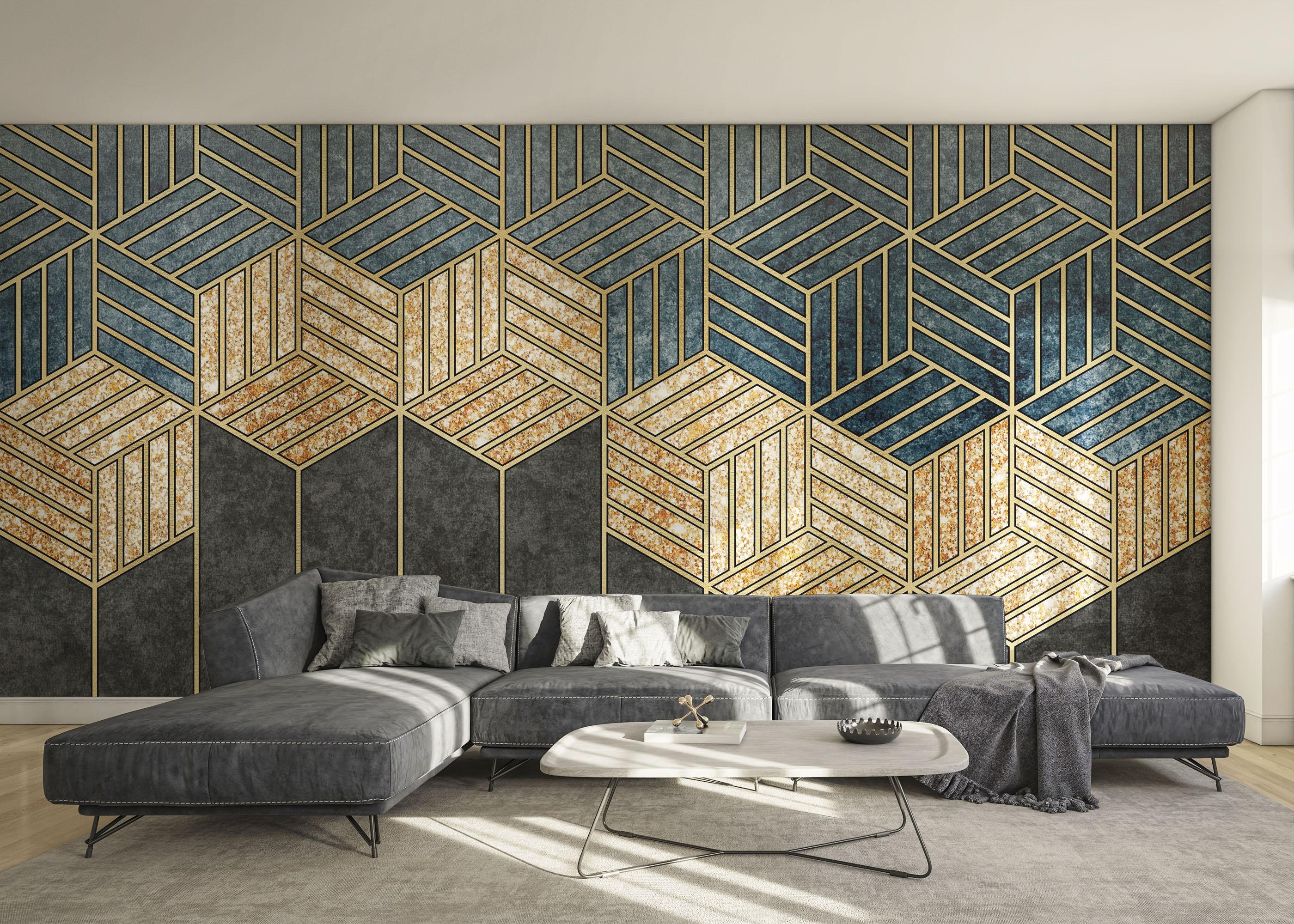 Fototapet Geometric Wheat mockup 0