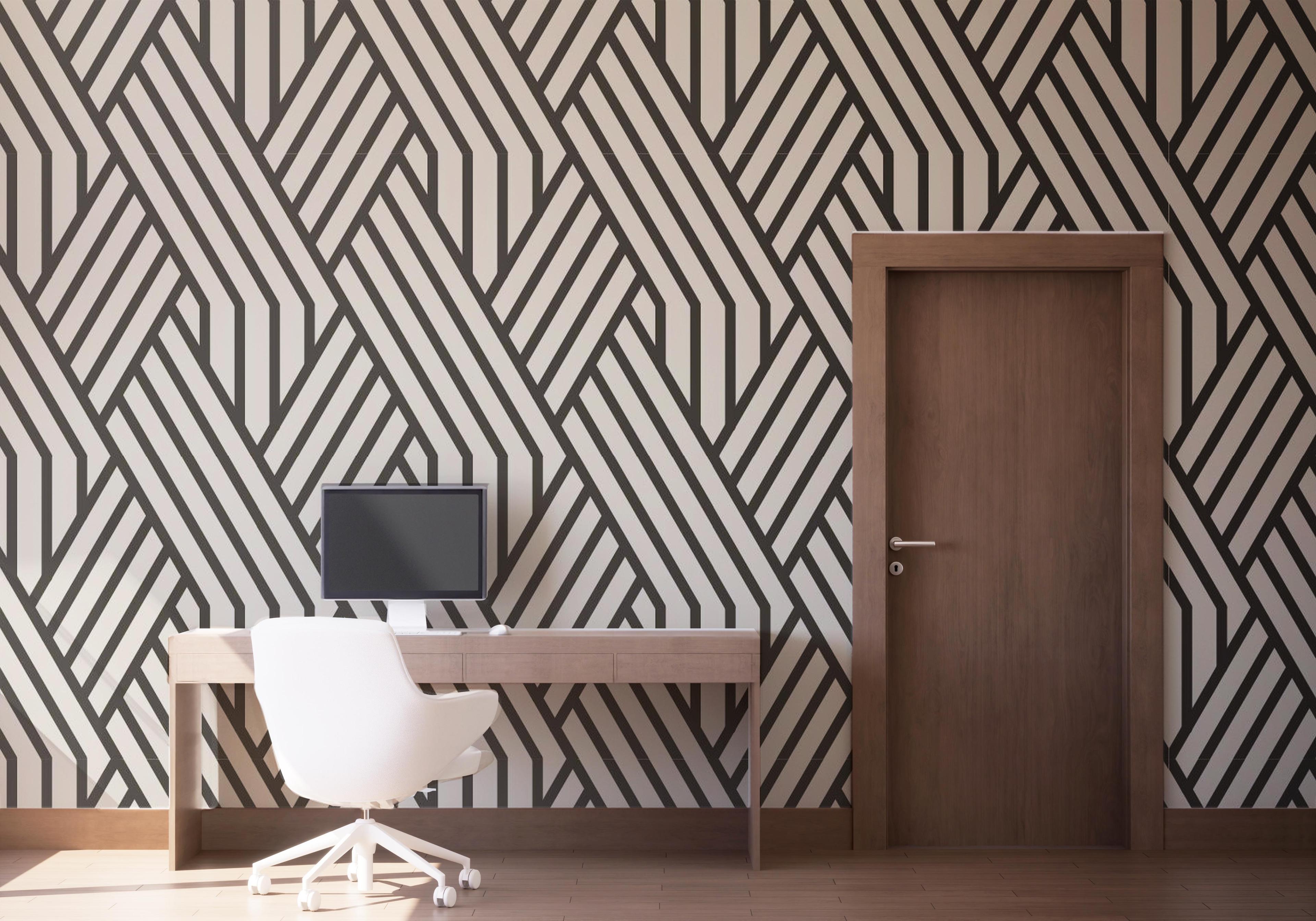 Fototapet Brown Geometric Line mockup 1