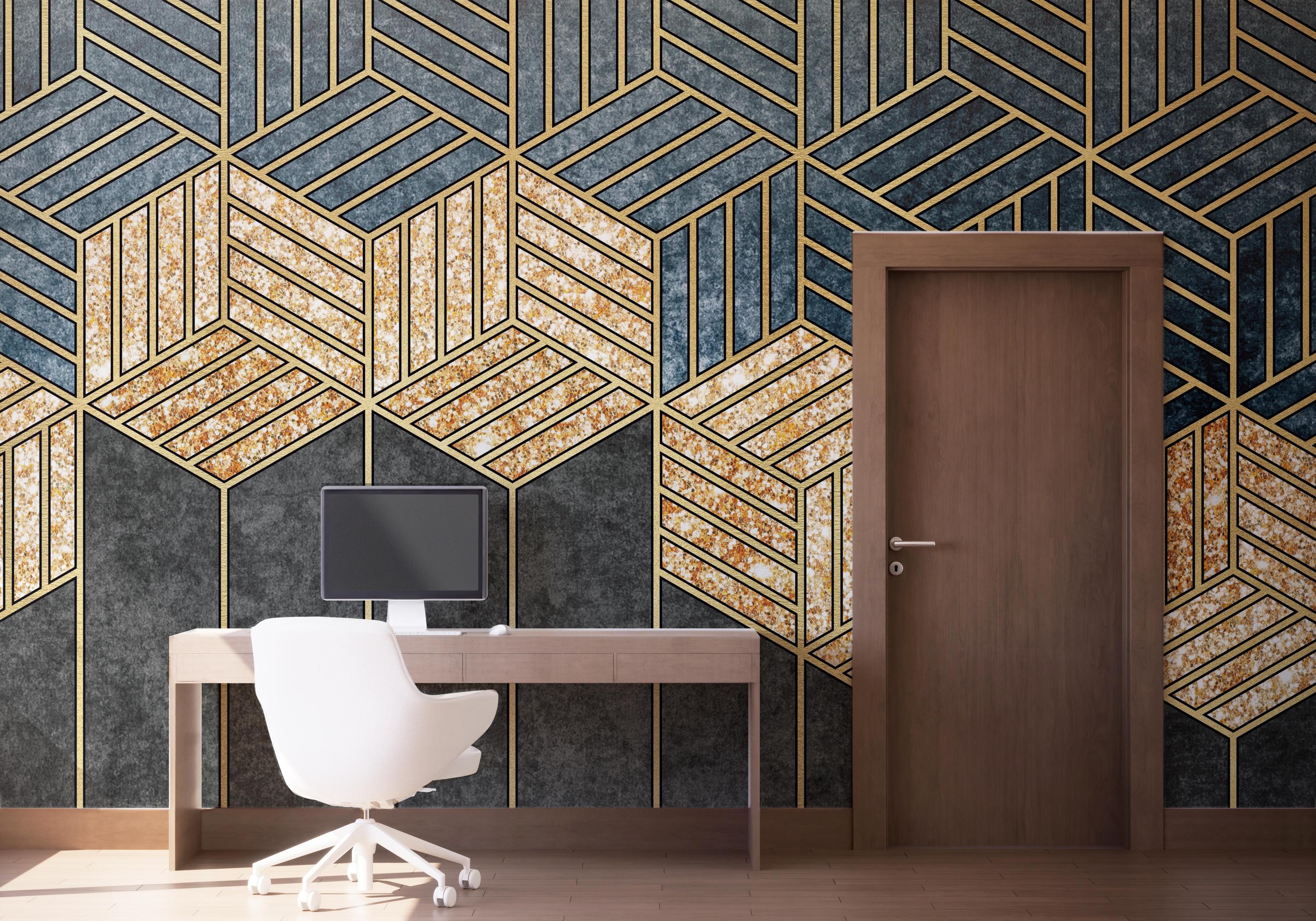 Fototapet Geometric Wheat mockup 1