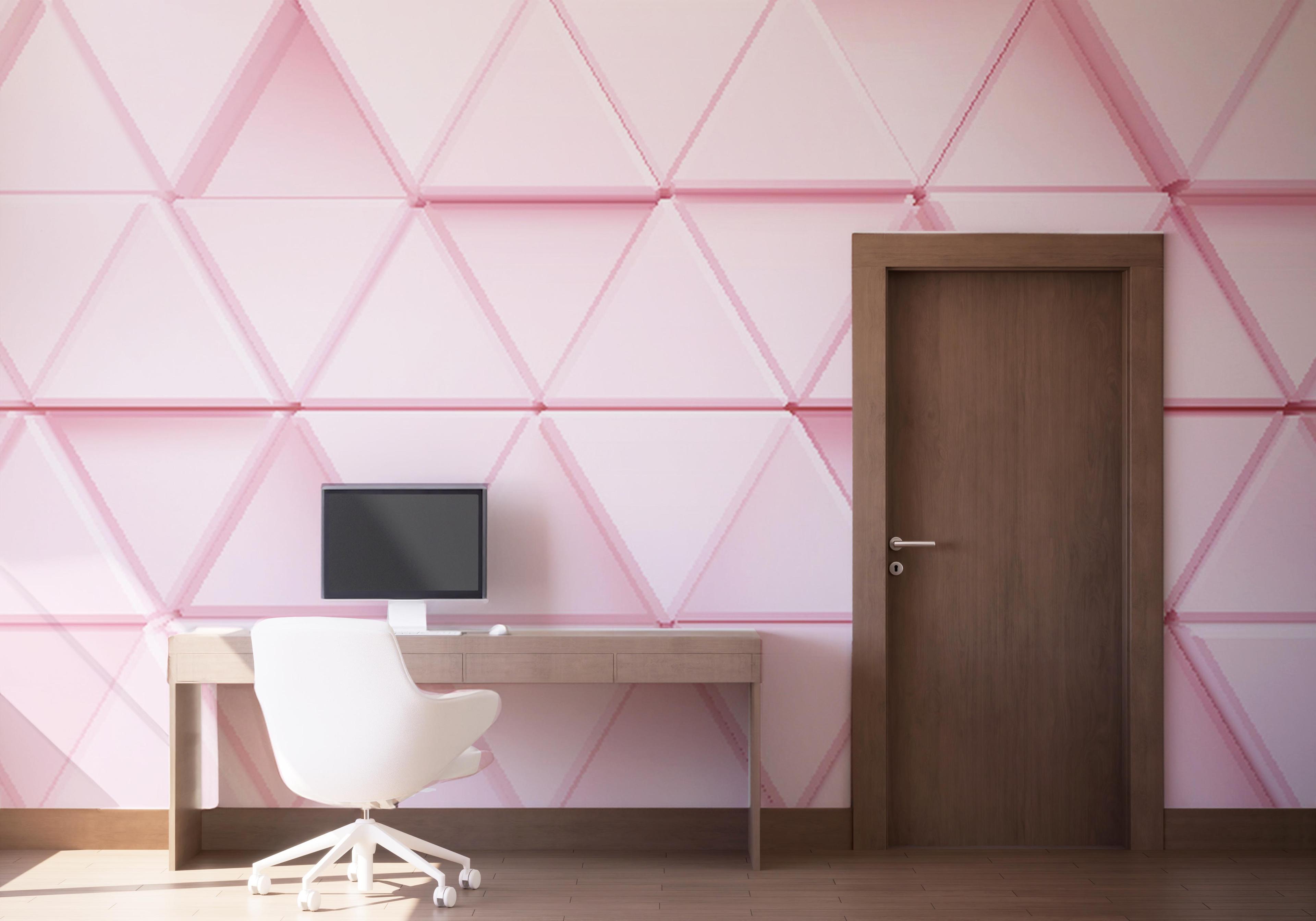 Fototapet Pink 3d Triangle mockup 1