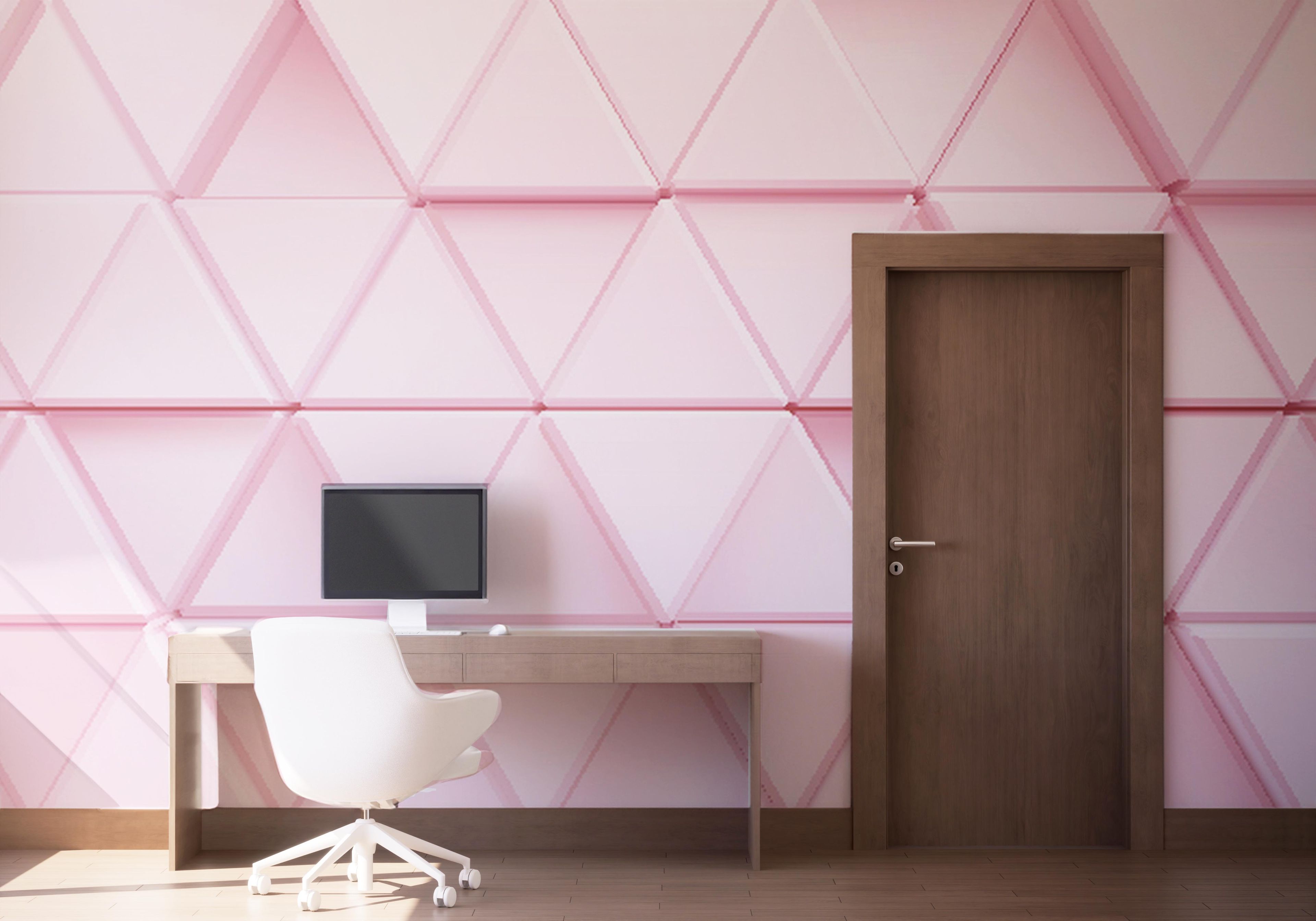 Pink 3d Triangle mockup 1