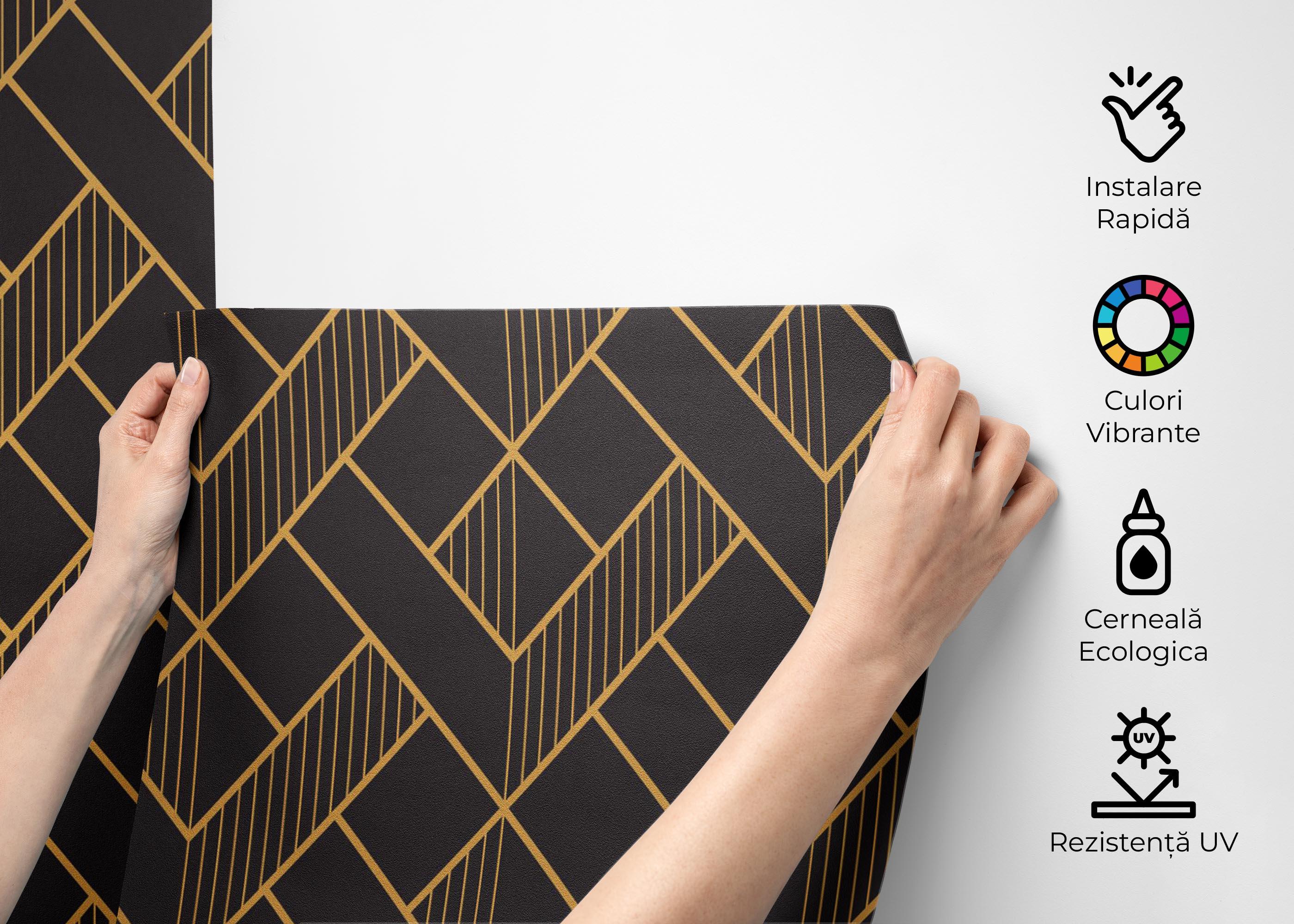 Fototapet Gold Triangle Line mockup 2