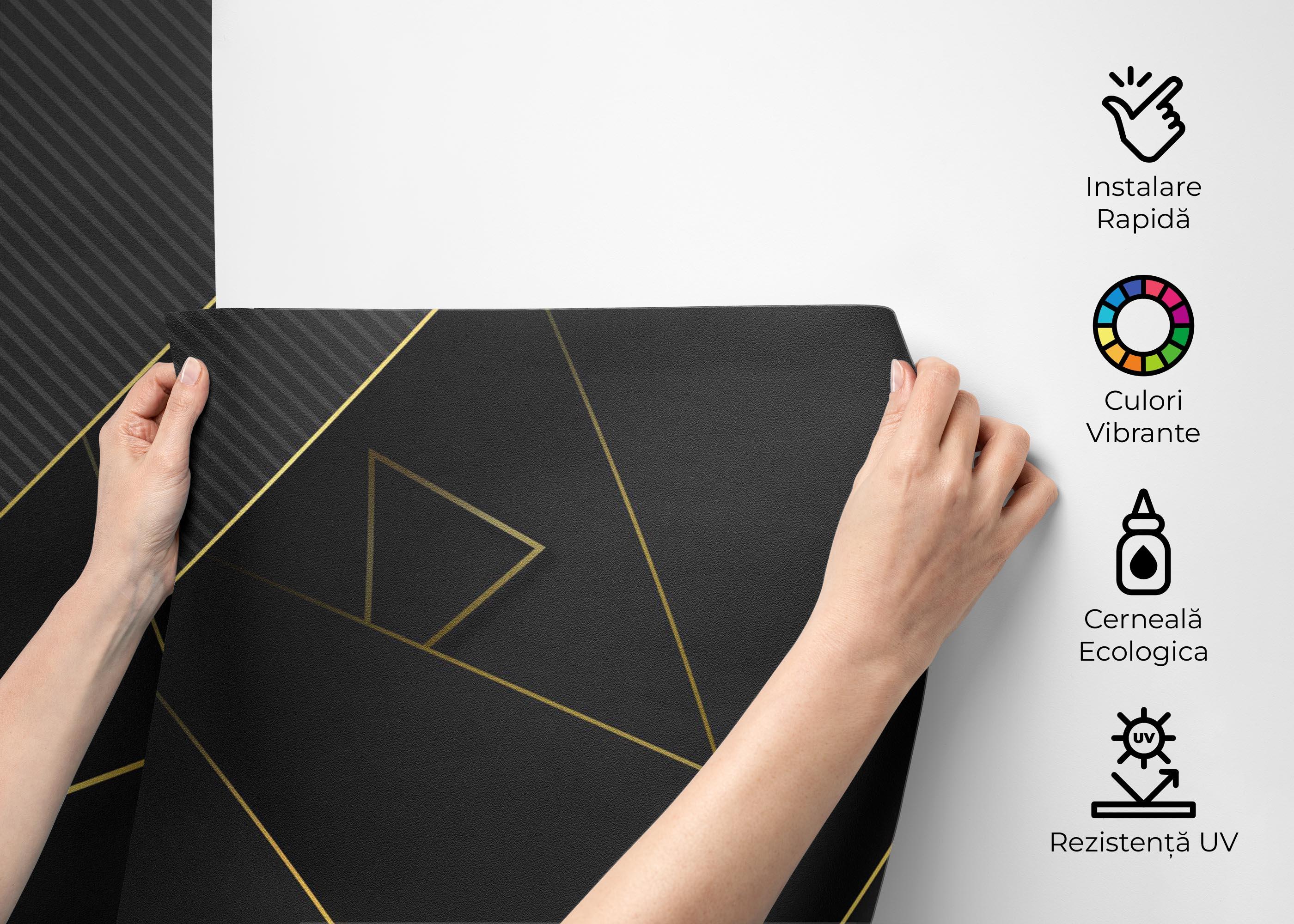 Fototapet Grey Gold Triangle mockup 2