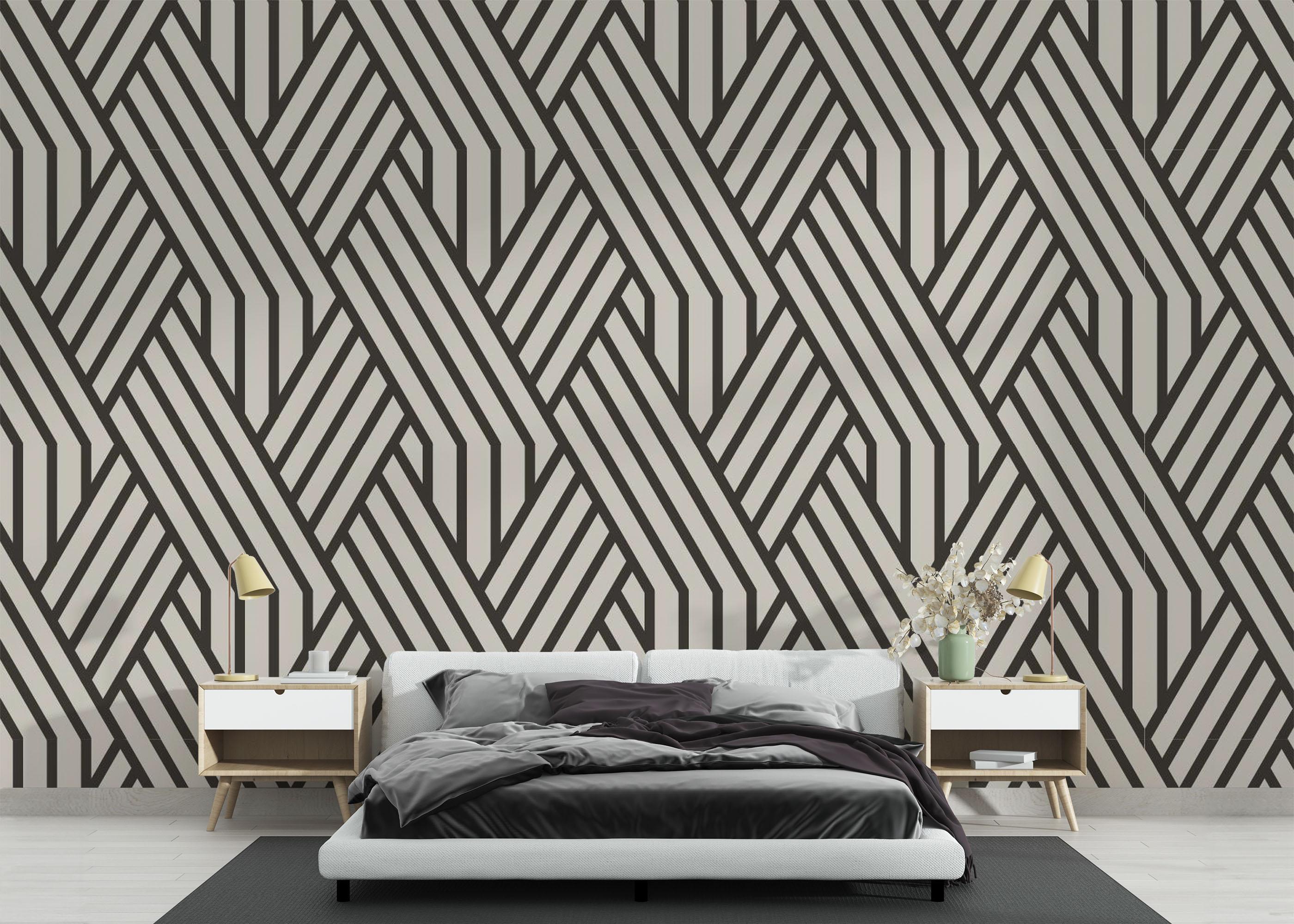 Fototapet Brown Geometric Line mockup 3