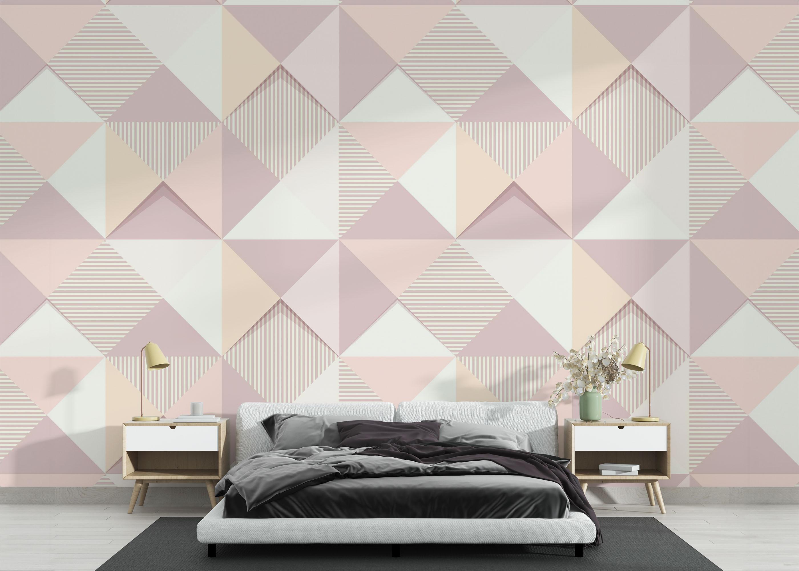 Fototapet Cream Purple Square mockup 3