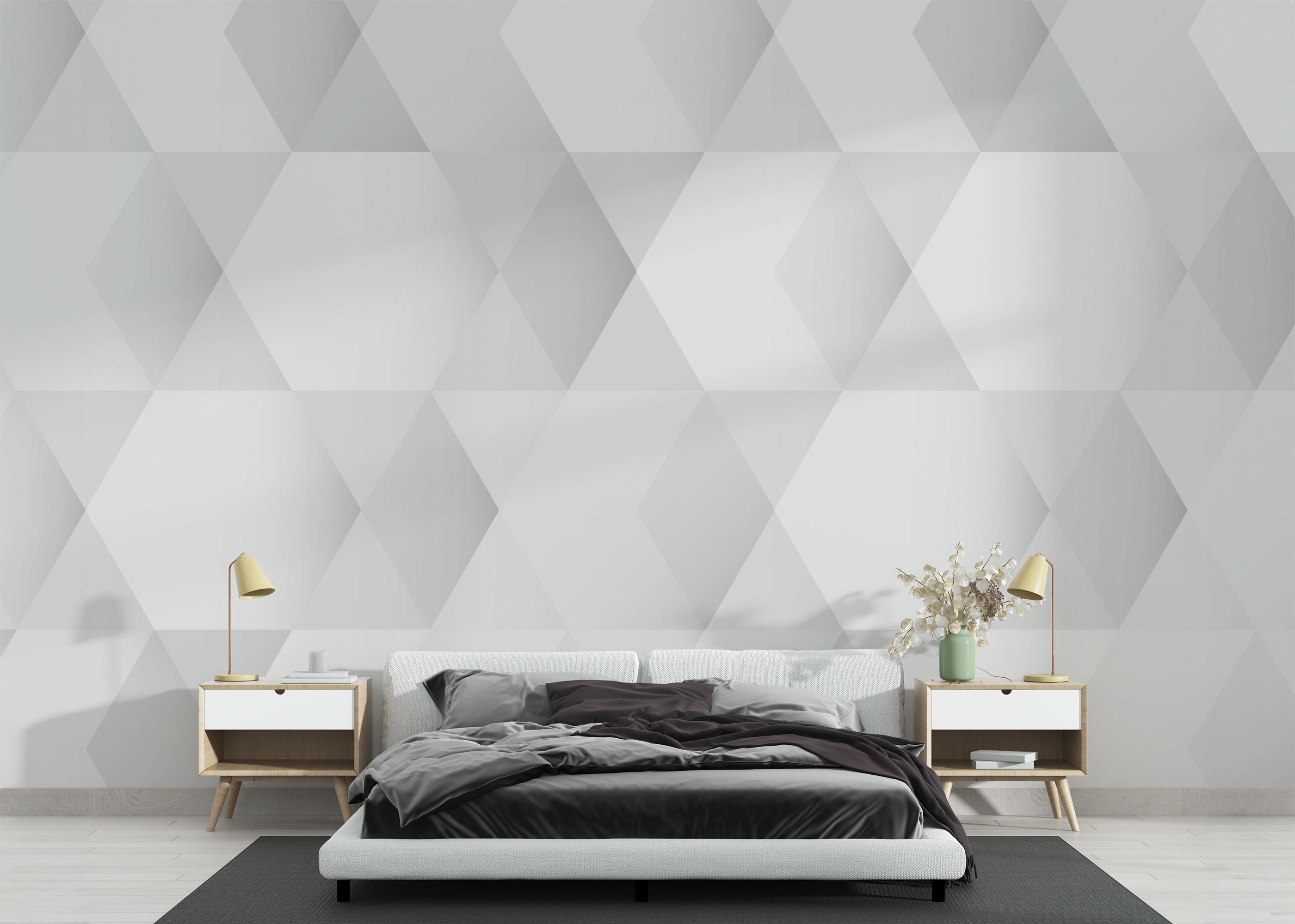 Fototapet Grey Hexagonal Art mockup 3