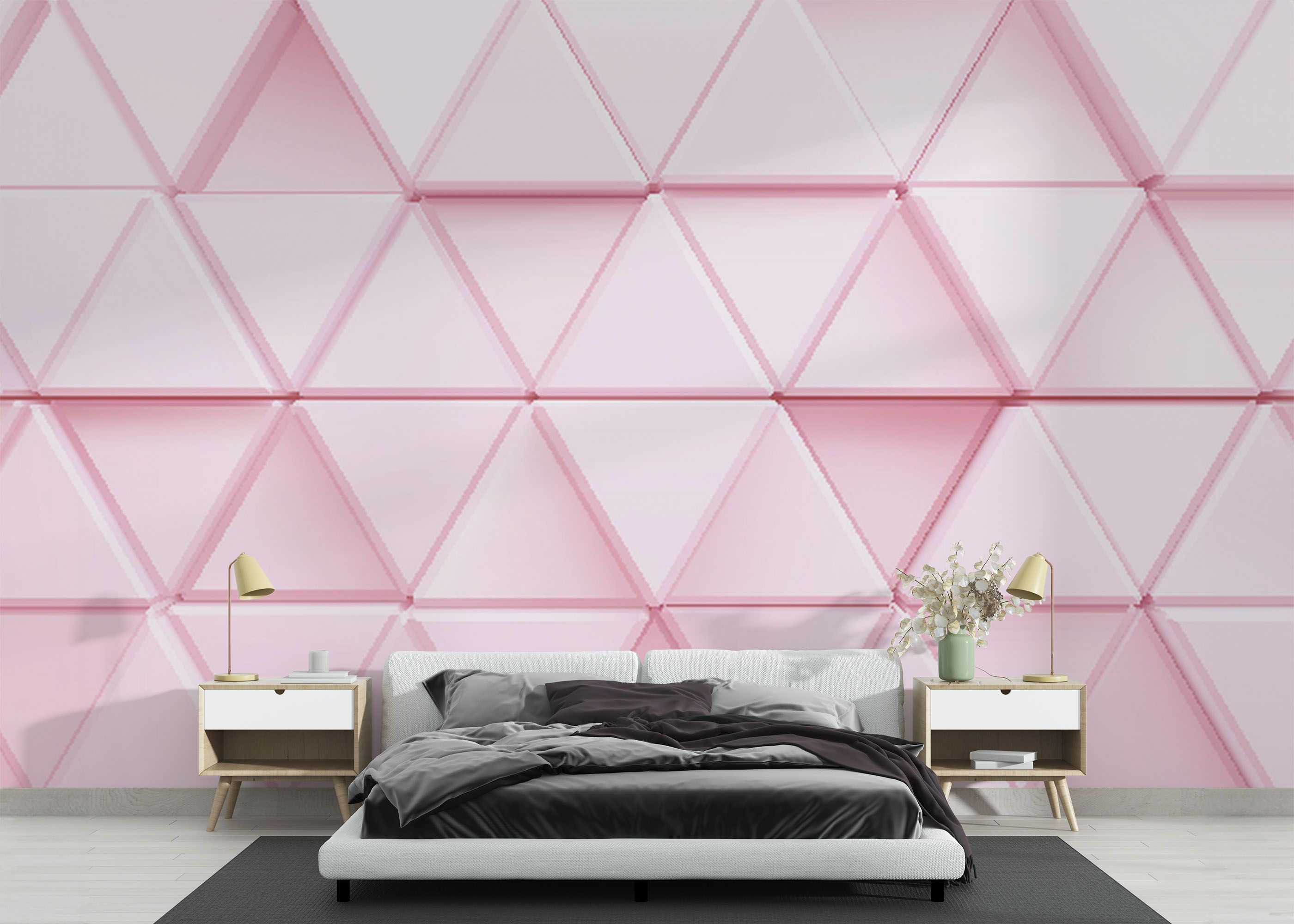 Pink 3d Triangle mockup 3