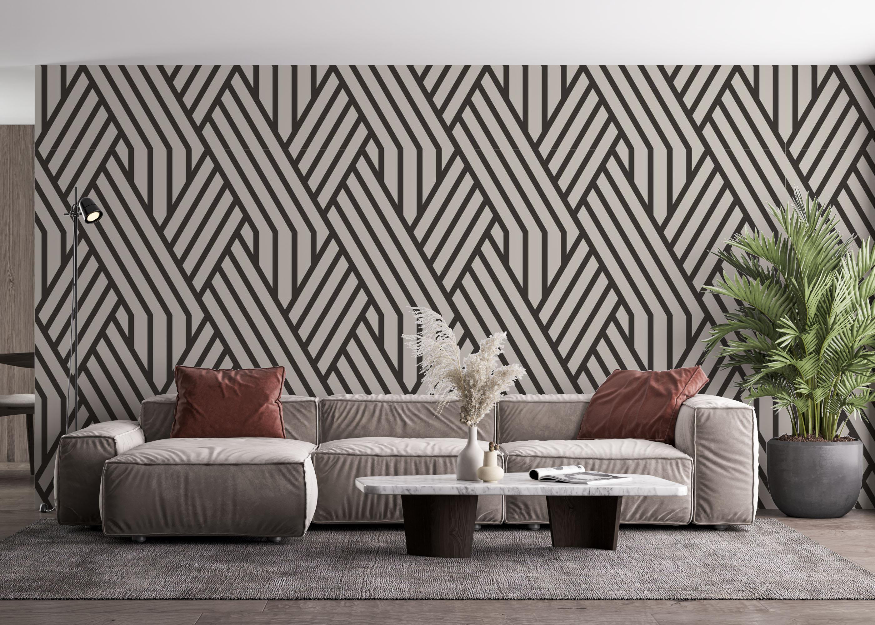 Fototapet Brown Geometric Line mockup 4