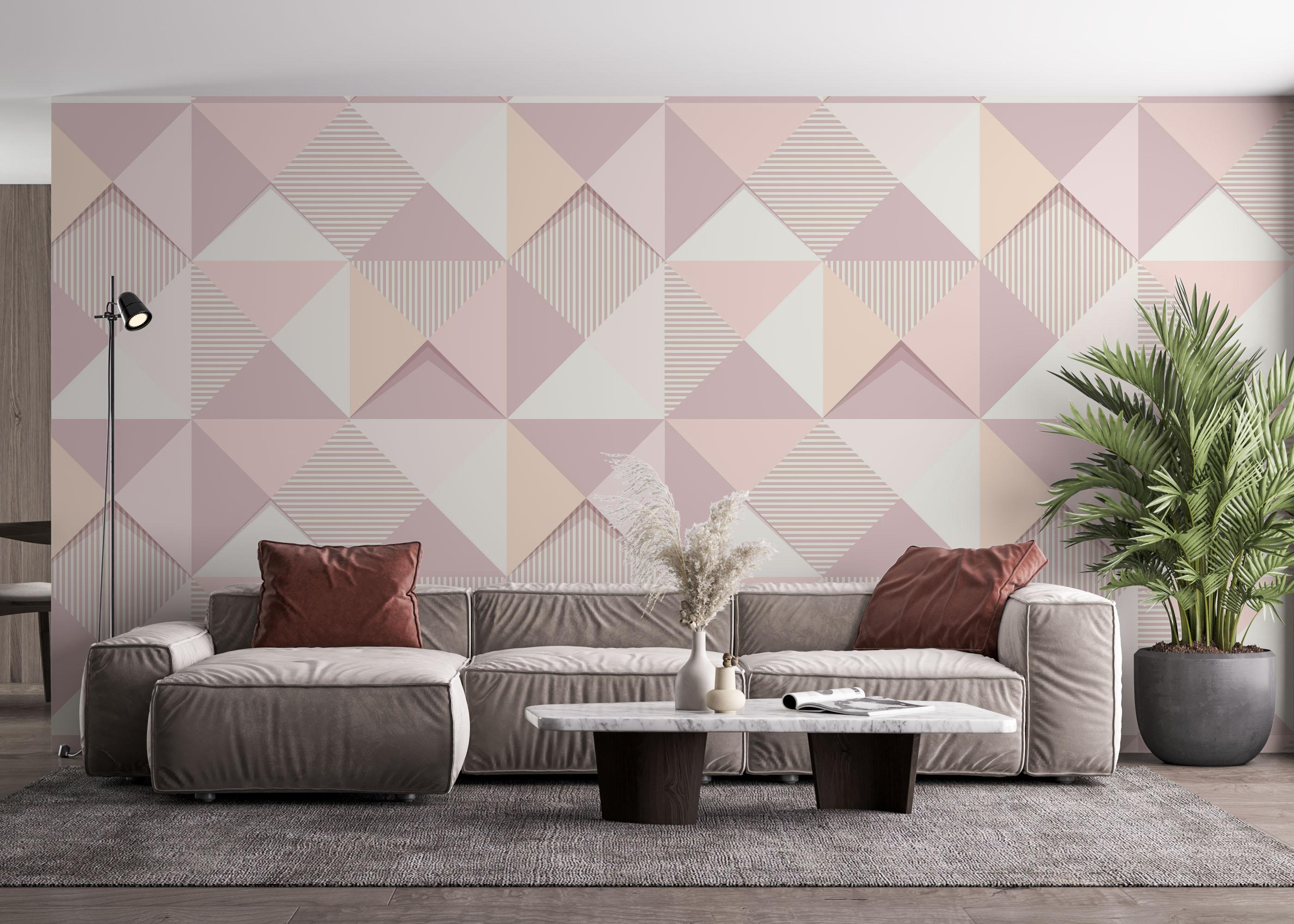 Fototapet Cream Purple Square mockup 4