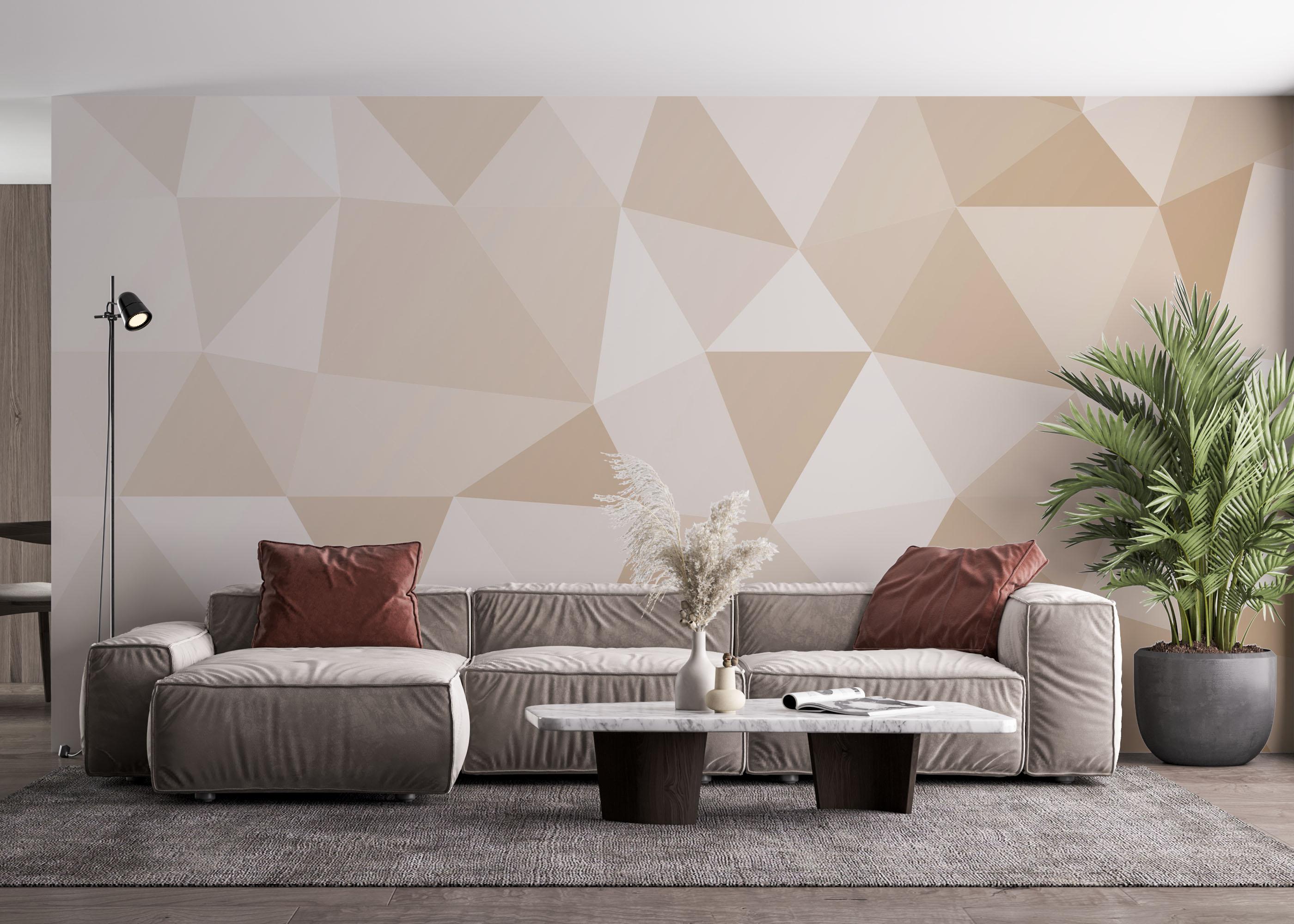 Fototapet Cream Triangle Art mockup 4