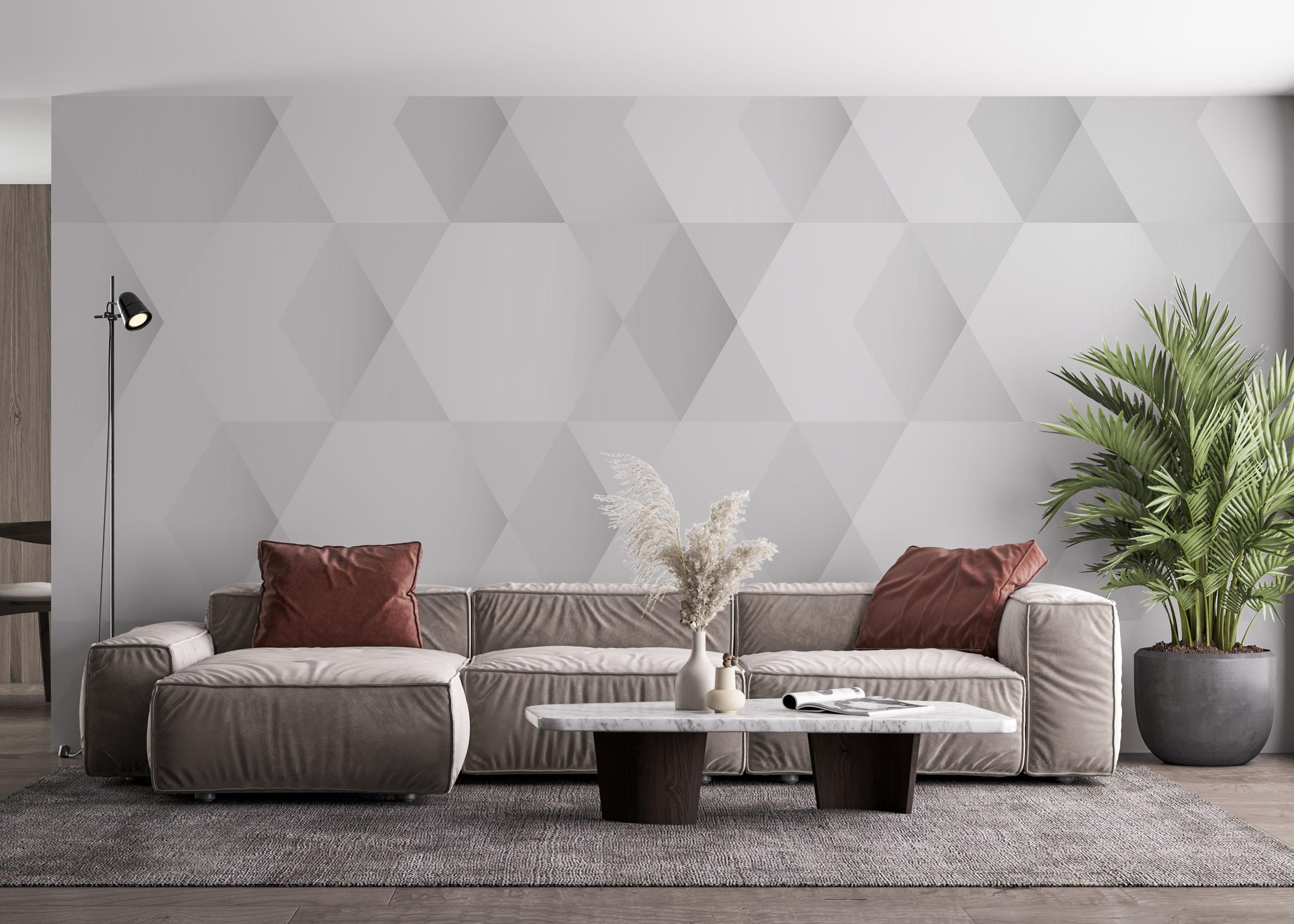 Fototapet Grey Hexagonal Art mockup 4