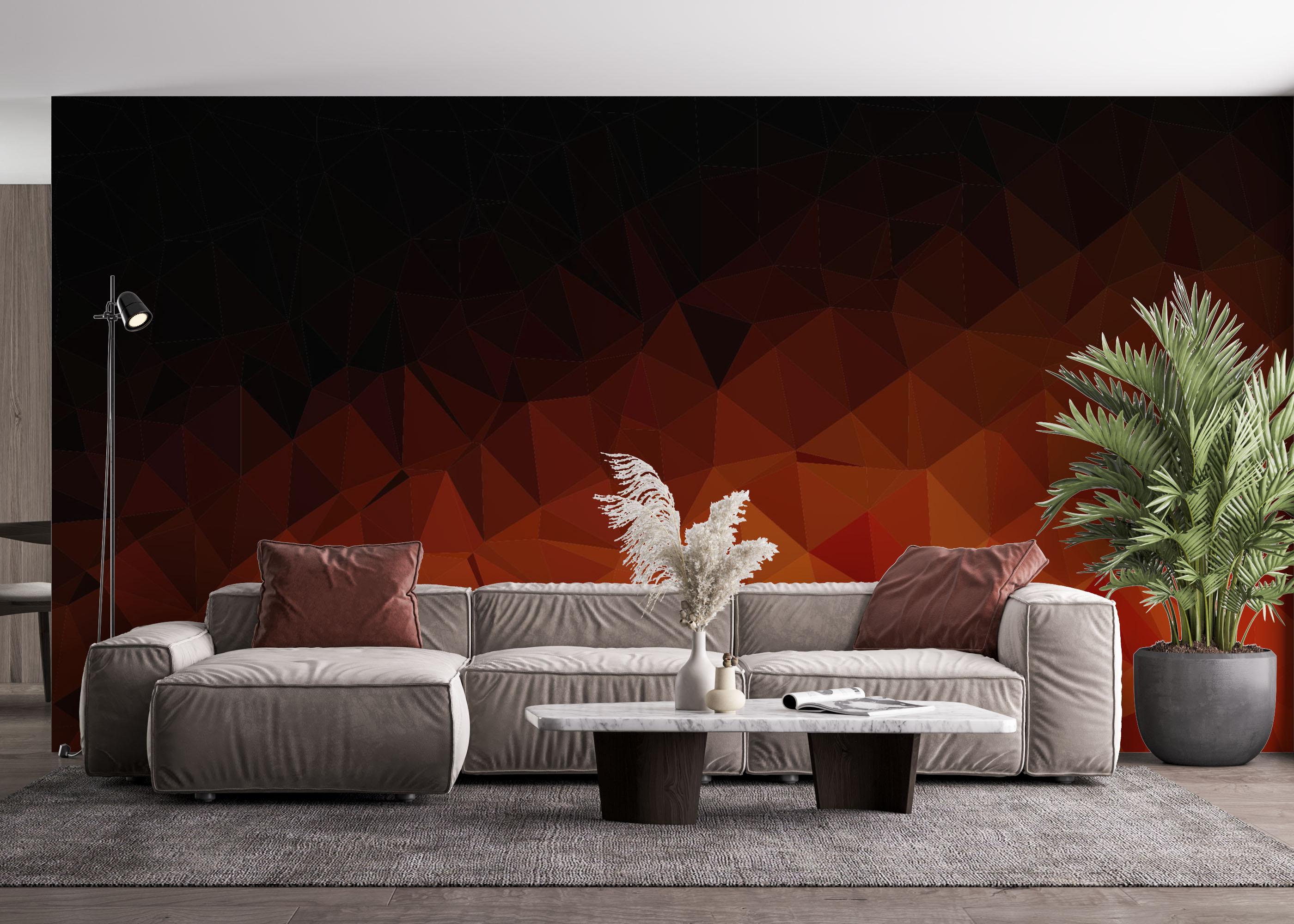 Fototapet Lava Triangle Wall mockup 4