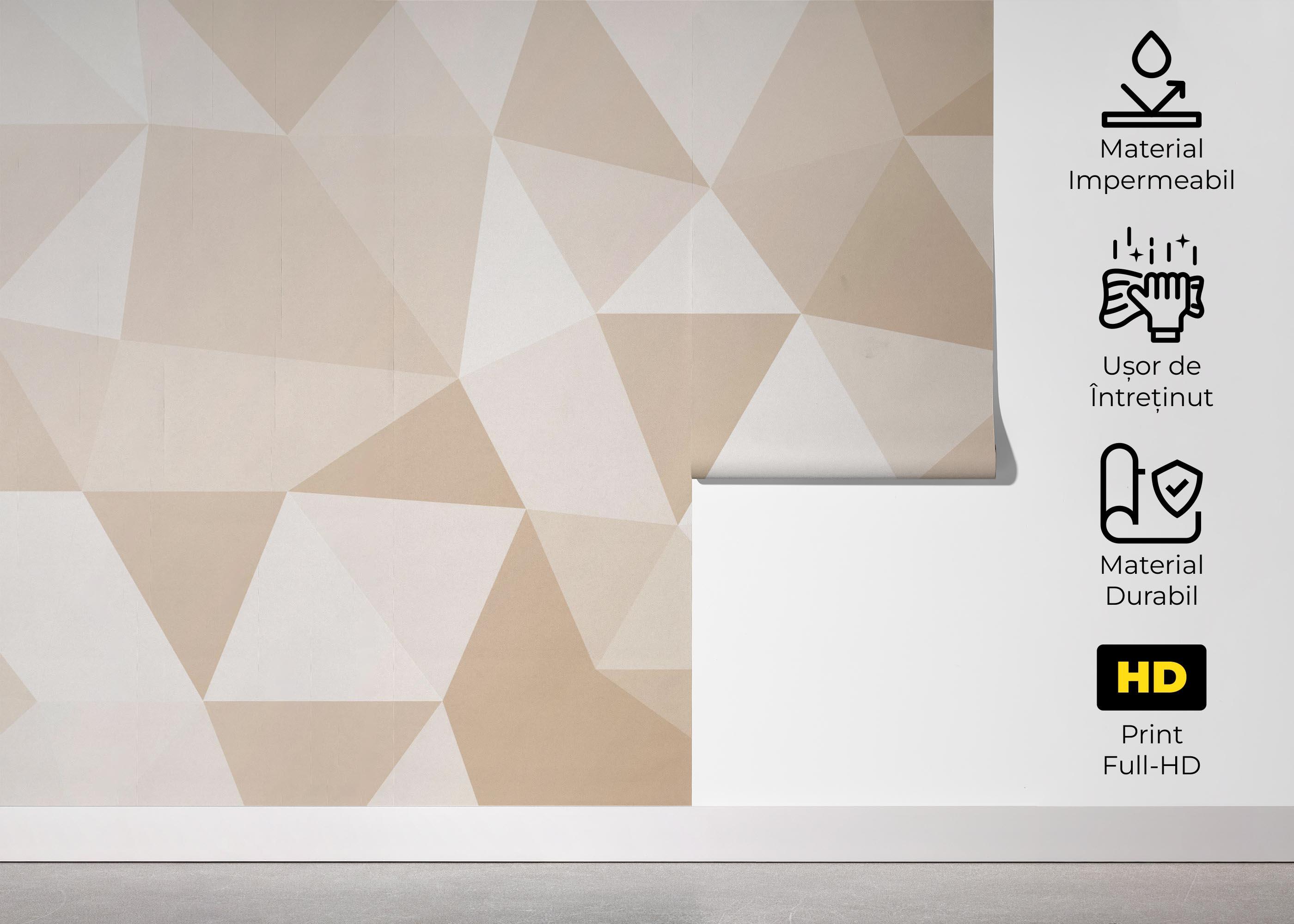 Fototapet Cream Triangle Art mockup 5