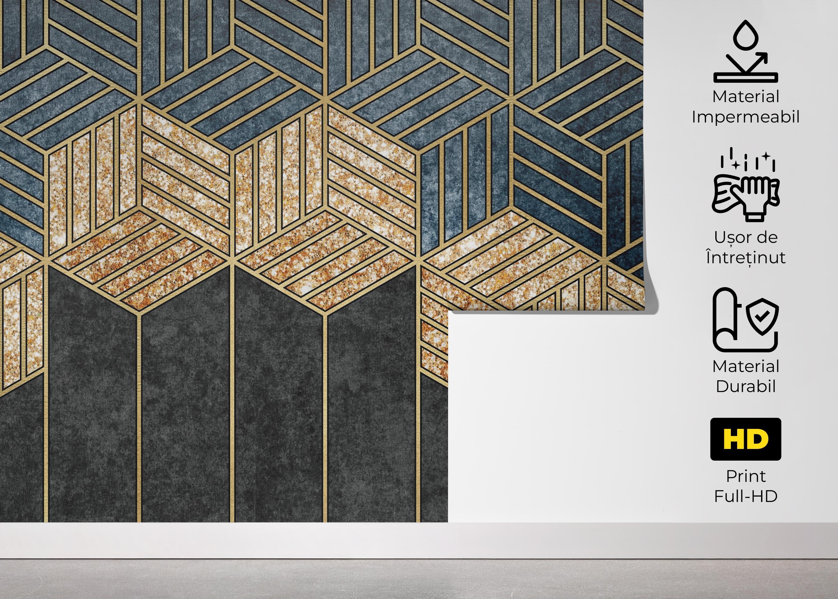 Fototapet Geometric Wheat mockup 5